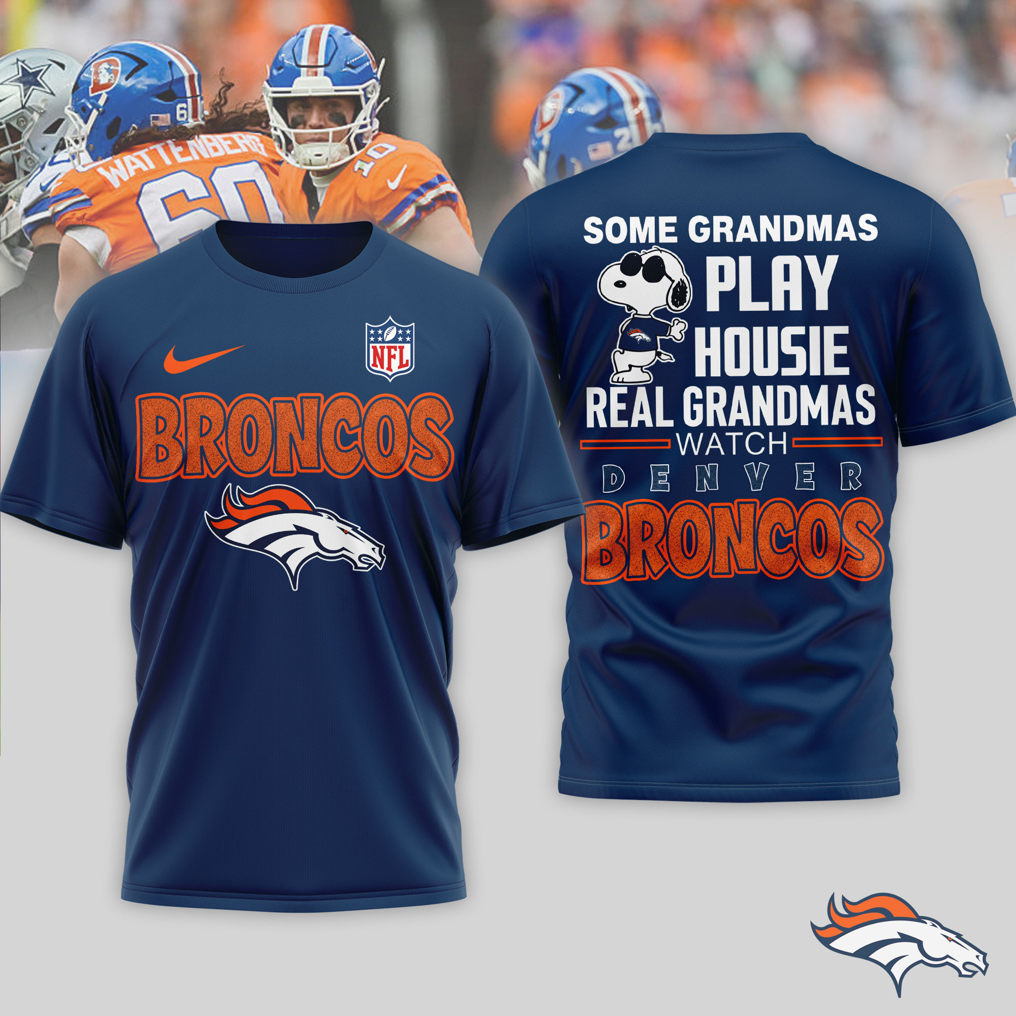 Denver Broncos | Premium NFL Fan Grandma Apparel 3D Shirt NTH1