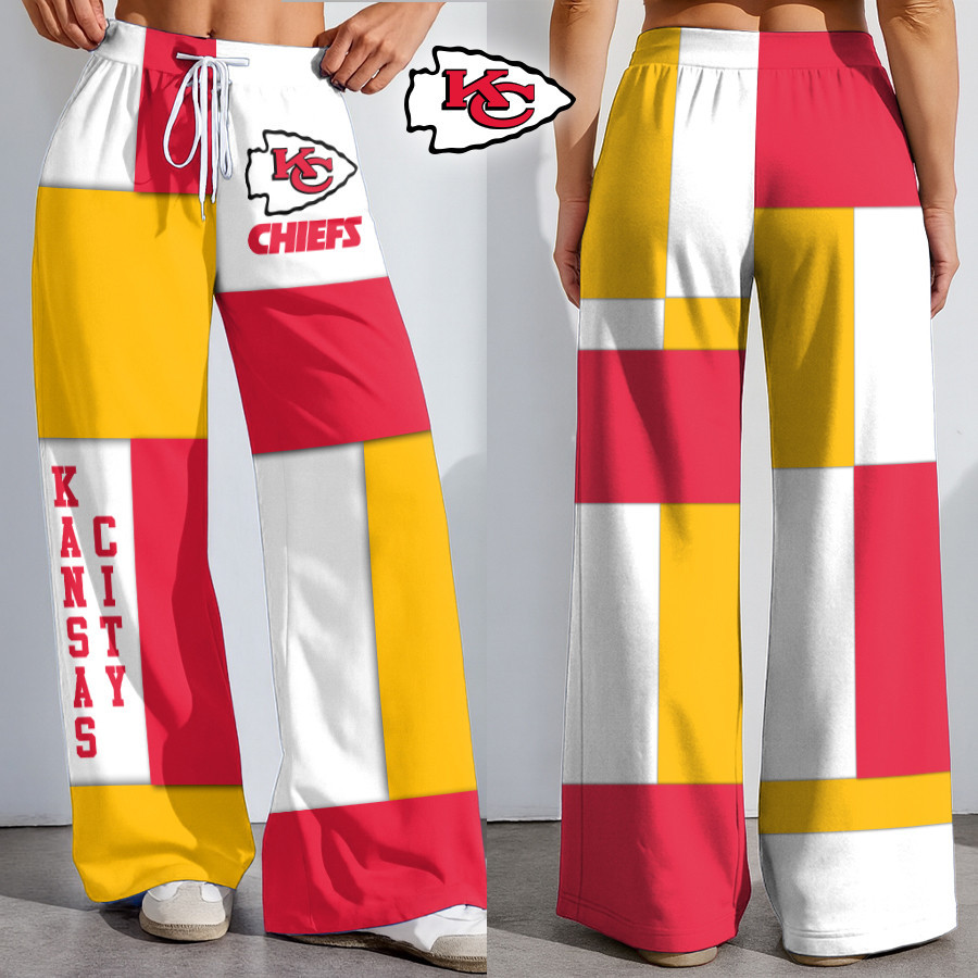 Kansas City Chiefs | Premium NFL Color Block Football High-Stretch Casual Pants HI