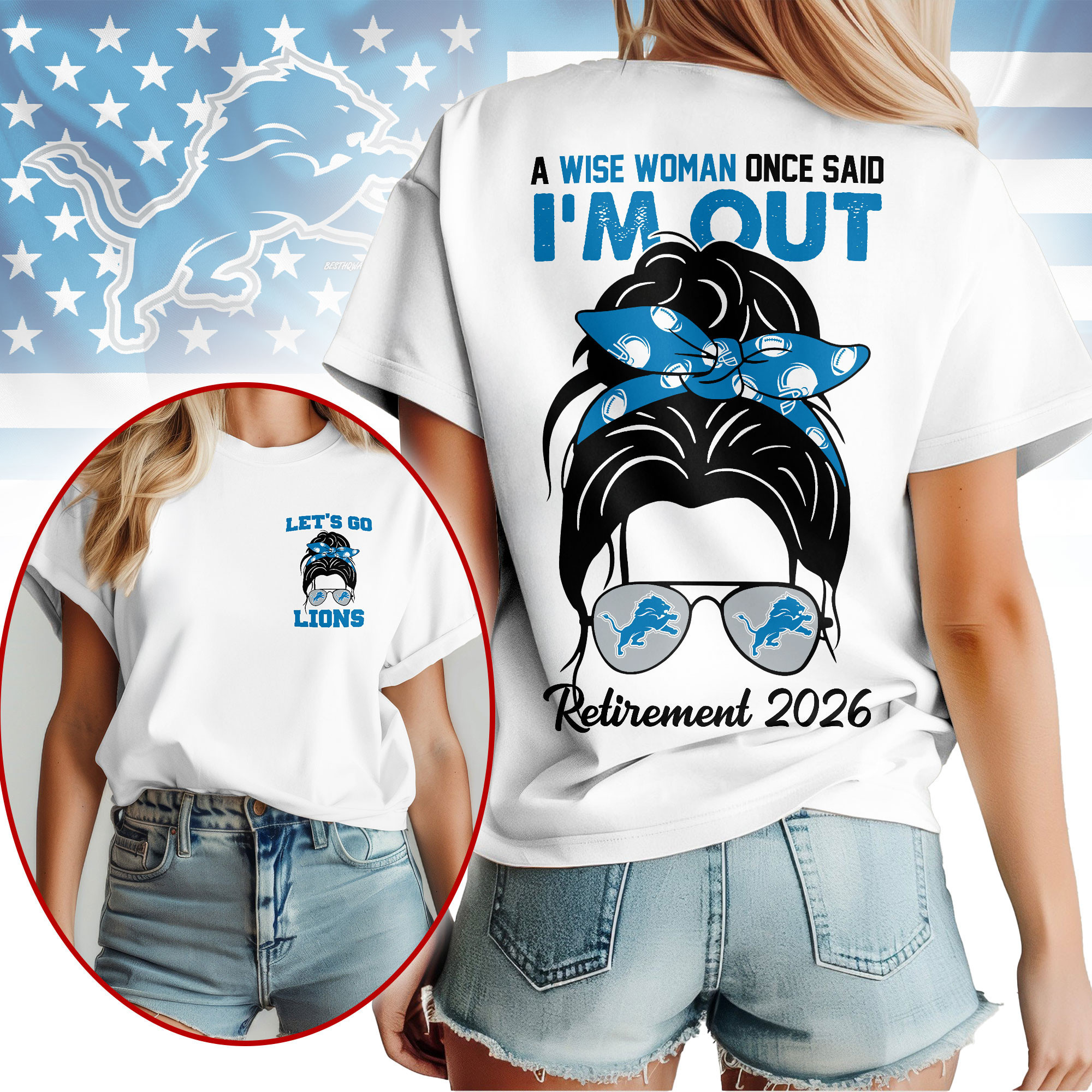 Detroit Lions | Premium NFL Retirement 2026 Spirit 3D T-Shirt NTH1
