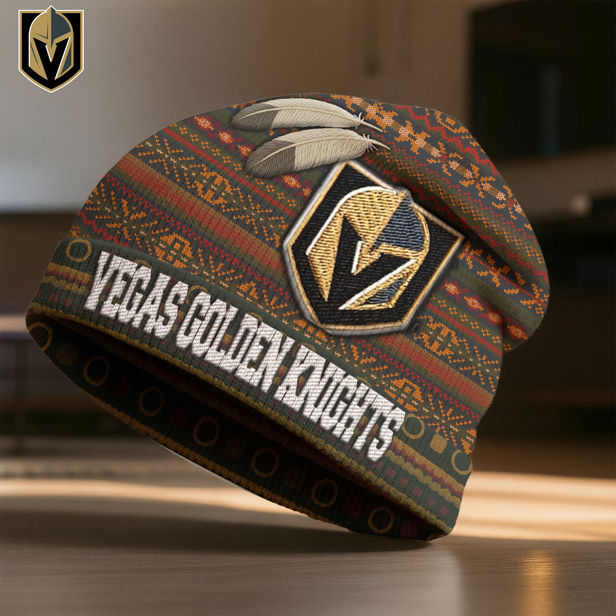 Vegas Golden Knights | Premium NHL Feathered Beanie Hat HY