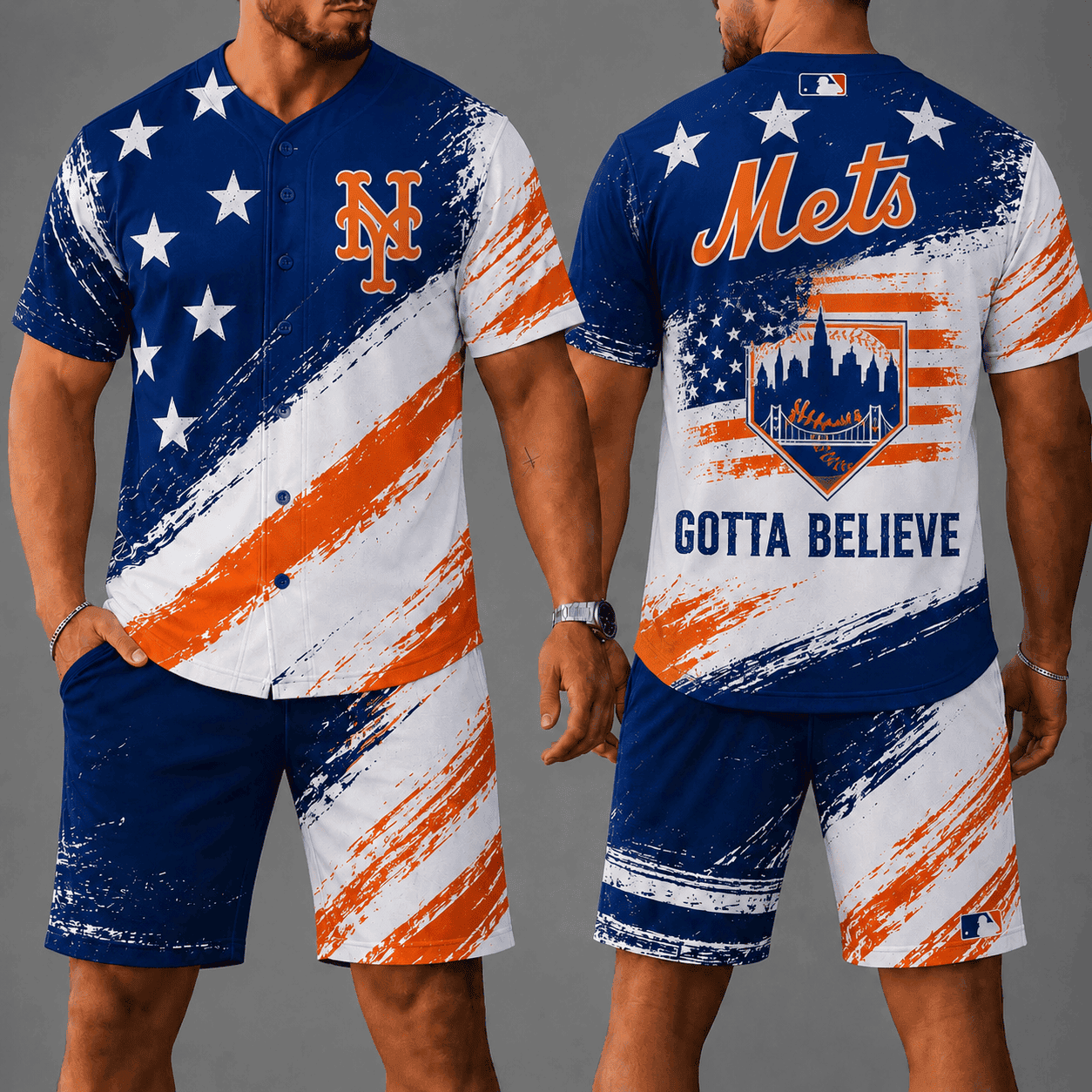 New York Mets | Premium MLB Star Spirit Jersey Shorts Set
