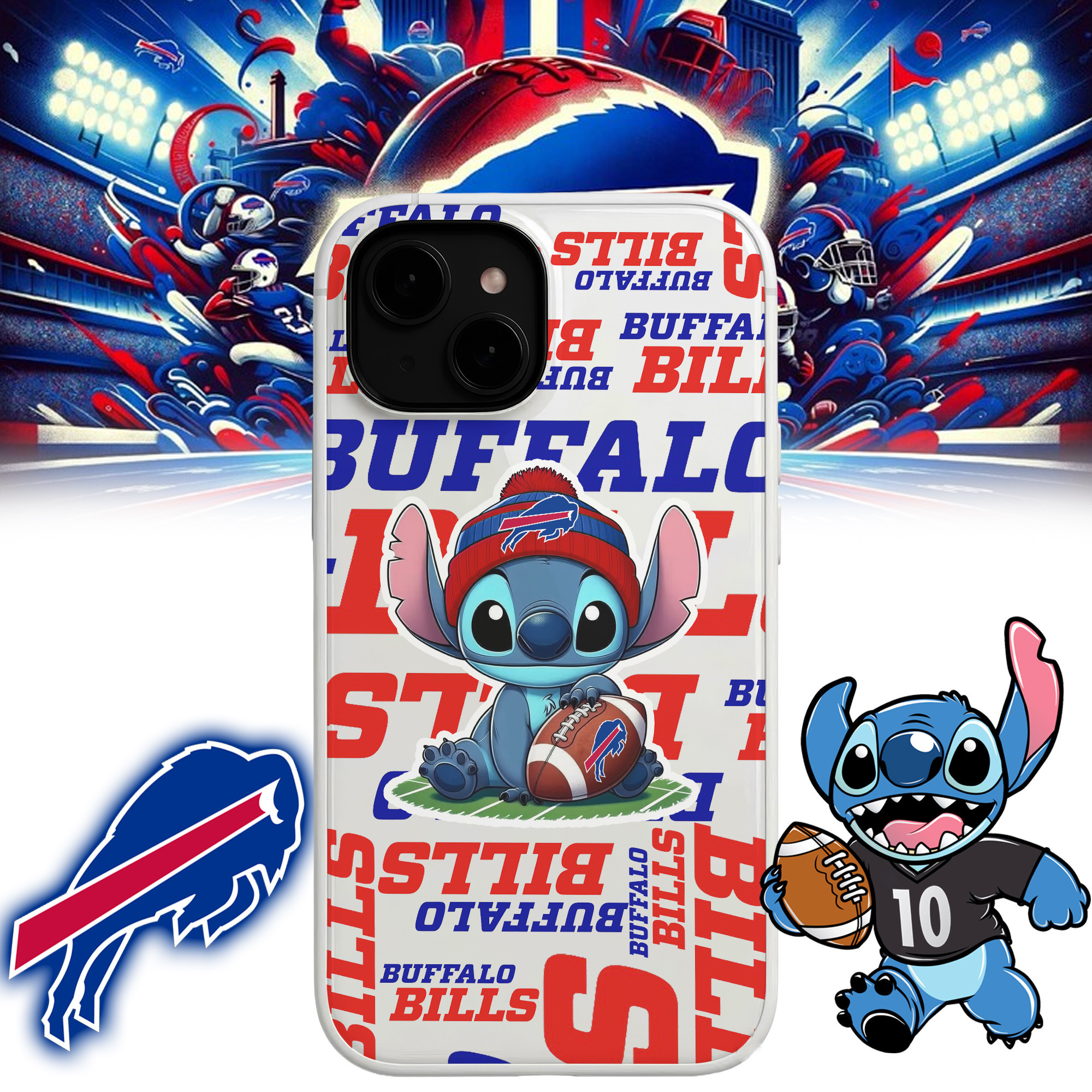 Buffalo Bills | Premium NFL Stitch Loves Football Phone Case NP