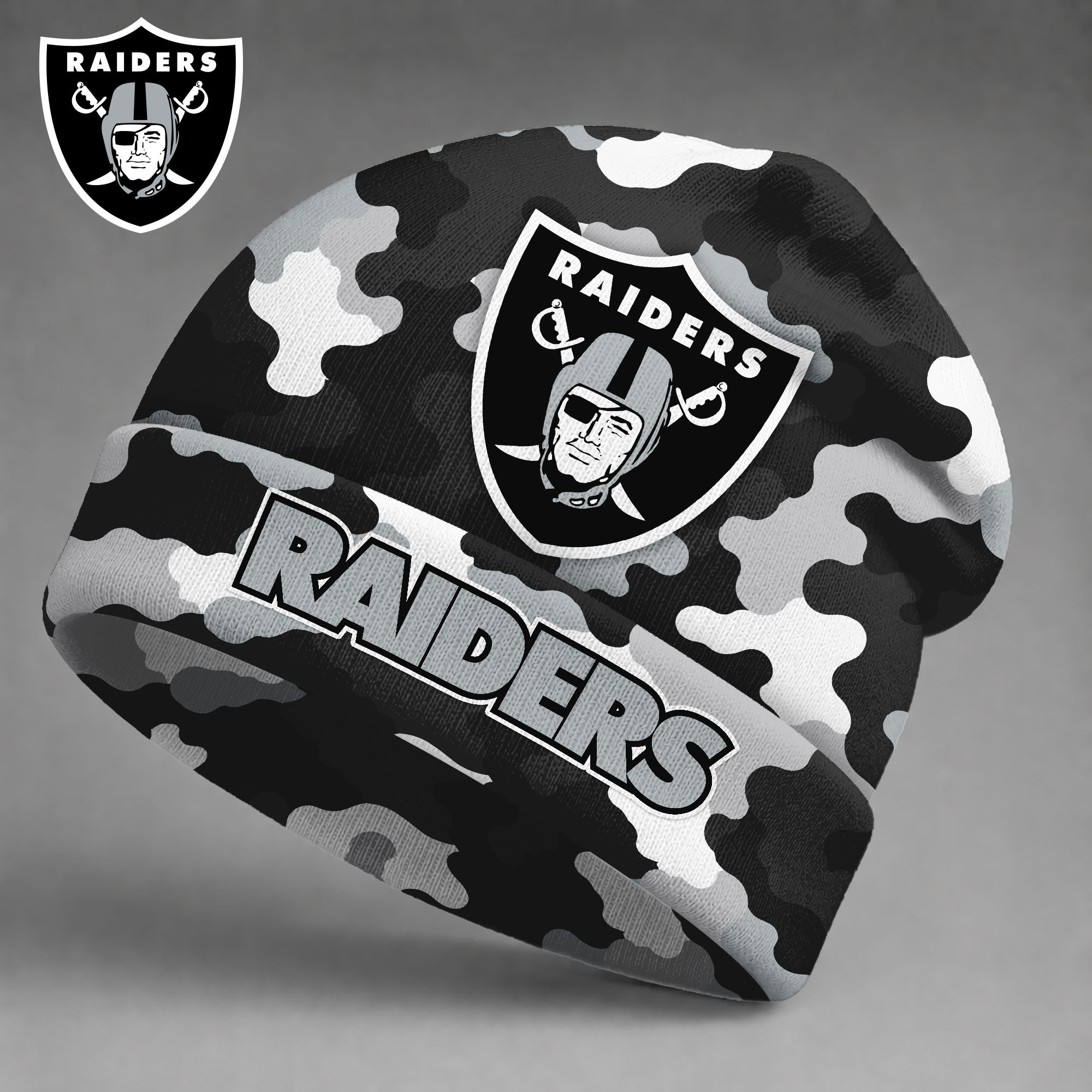Las Vegas Raiders| Premium NFL Camo Game Day Beanie Hat NY