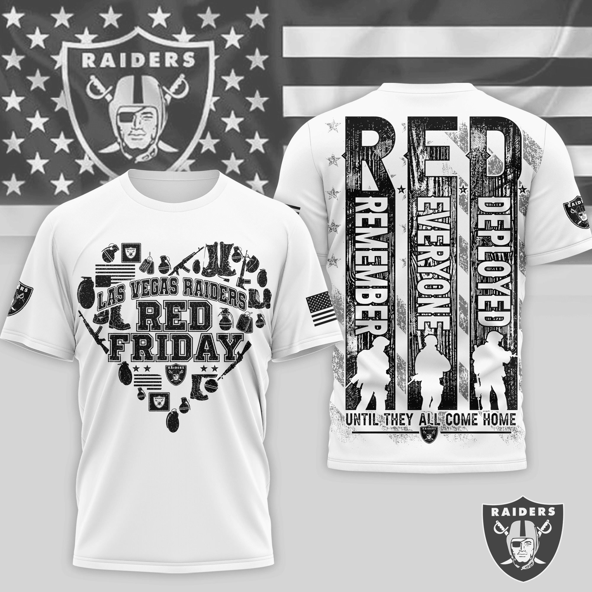 Las Vegas Raiders | Premium NFL Remember Everyone Deployed 3D Shirt NTH1