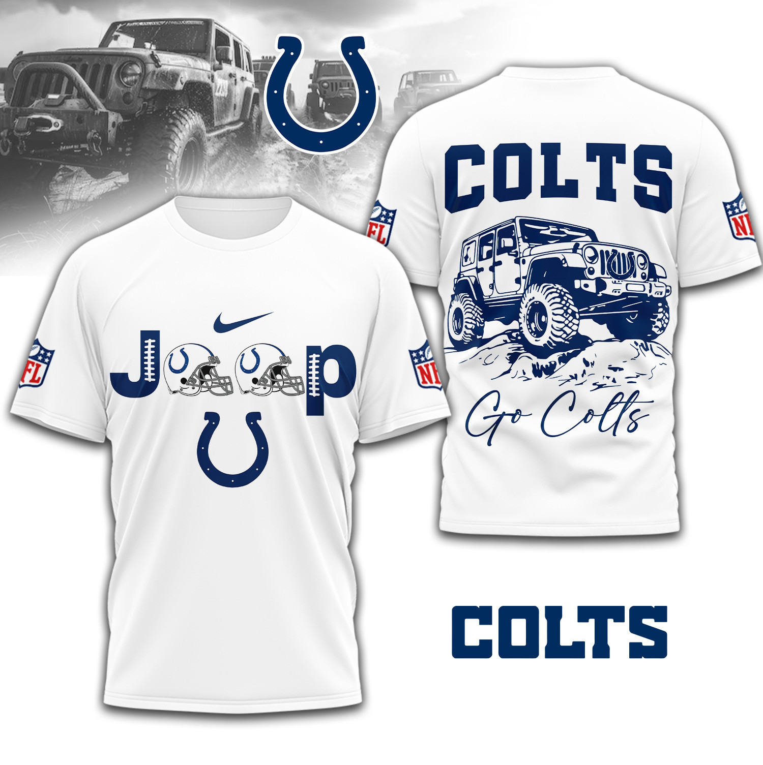 Indianapolis Colts | Premium NFL Jeep 3D Shirt TD
