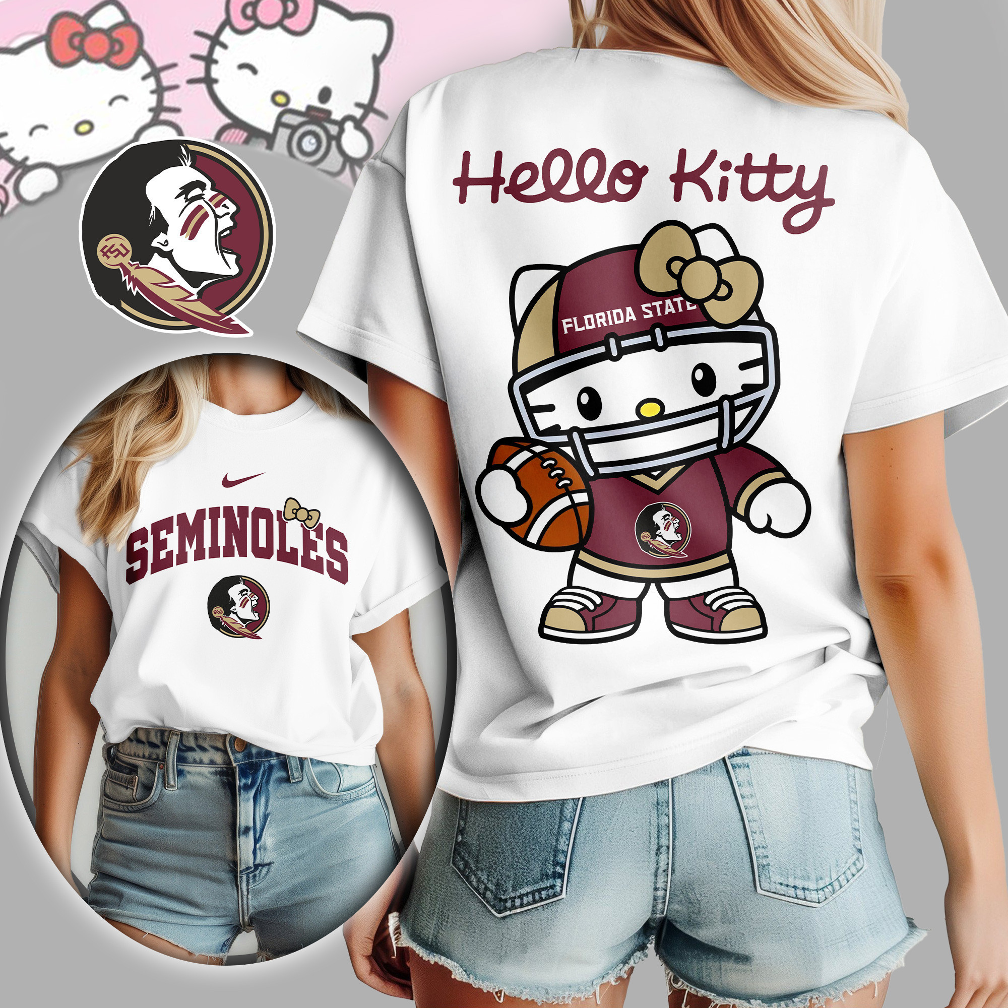 Florida State Seminoles | Premium NCAA Hello Kitty Women's Shirt TD