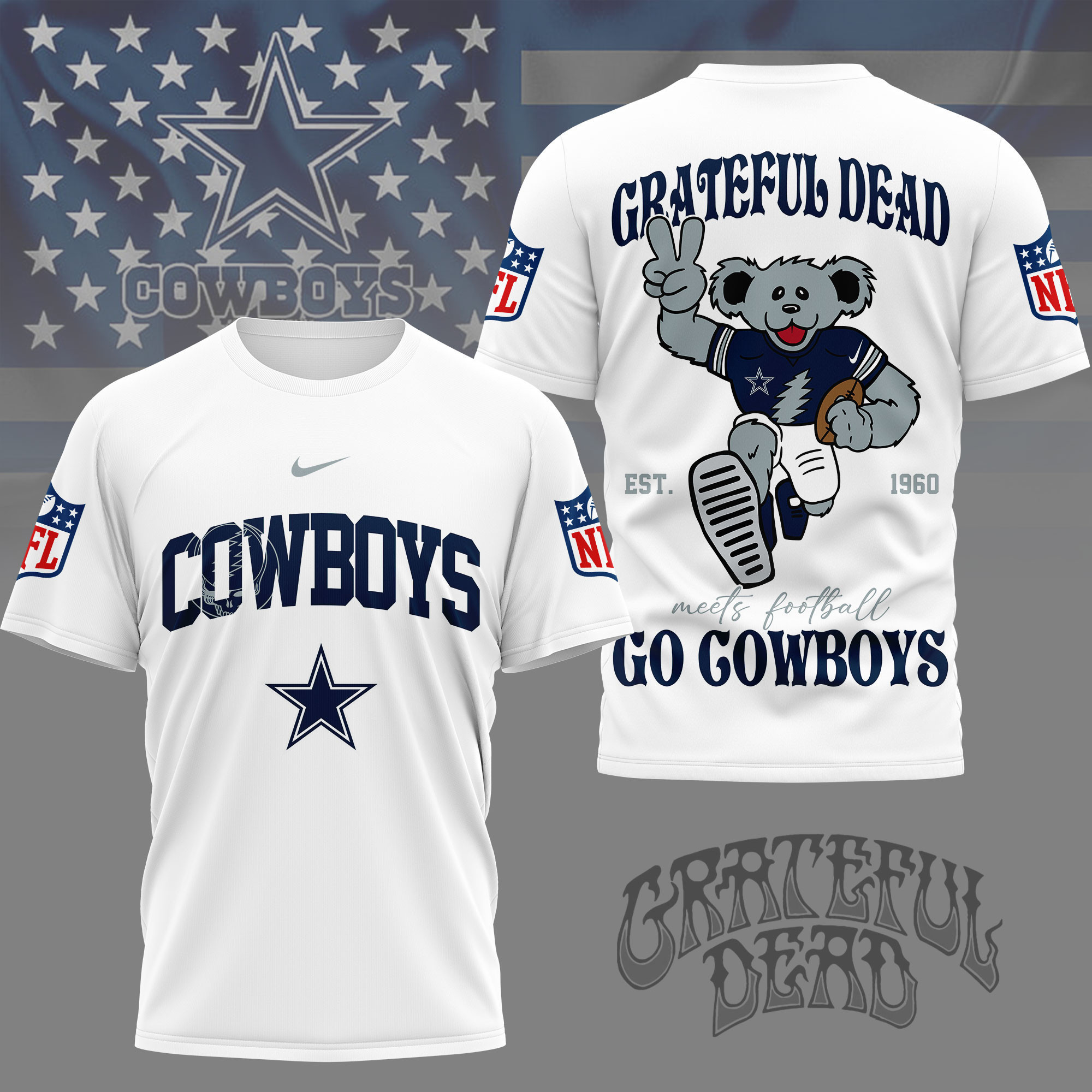 Dallas Cowboys | Premium NFL Retro Bear 3D Shirt NY