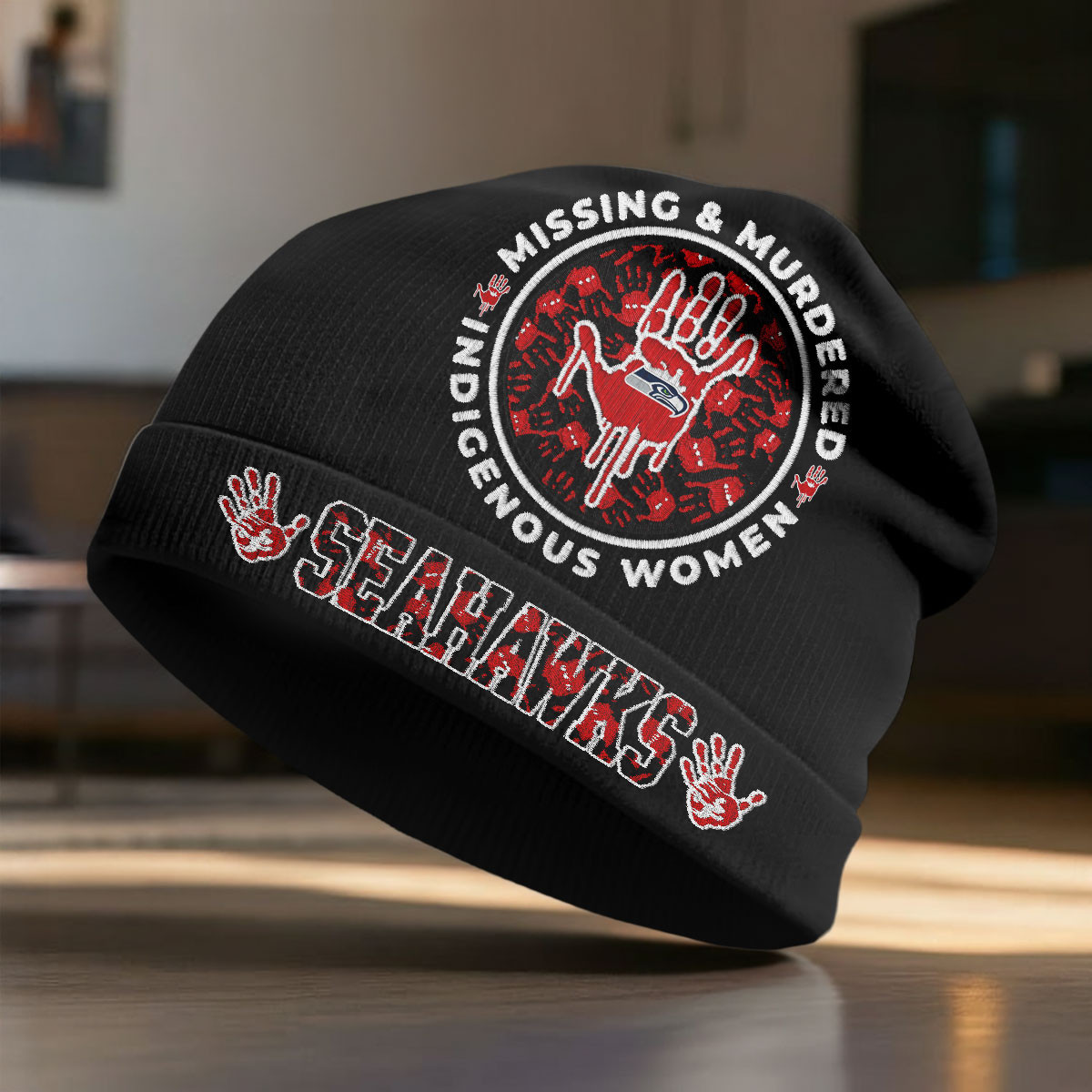 Seattle Seahawks | Premium NFL MMIW Awareness Beanie Hat NY