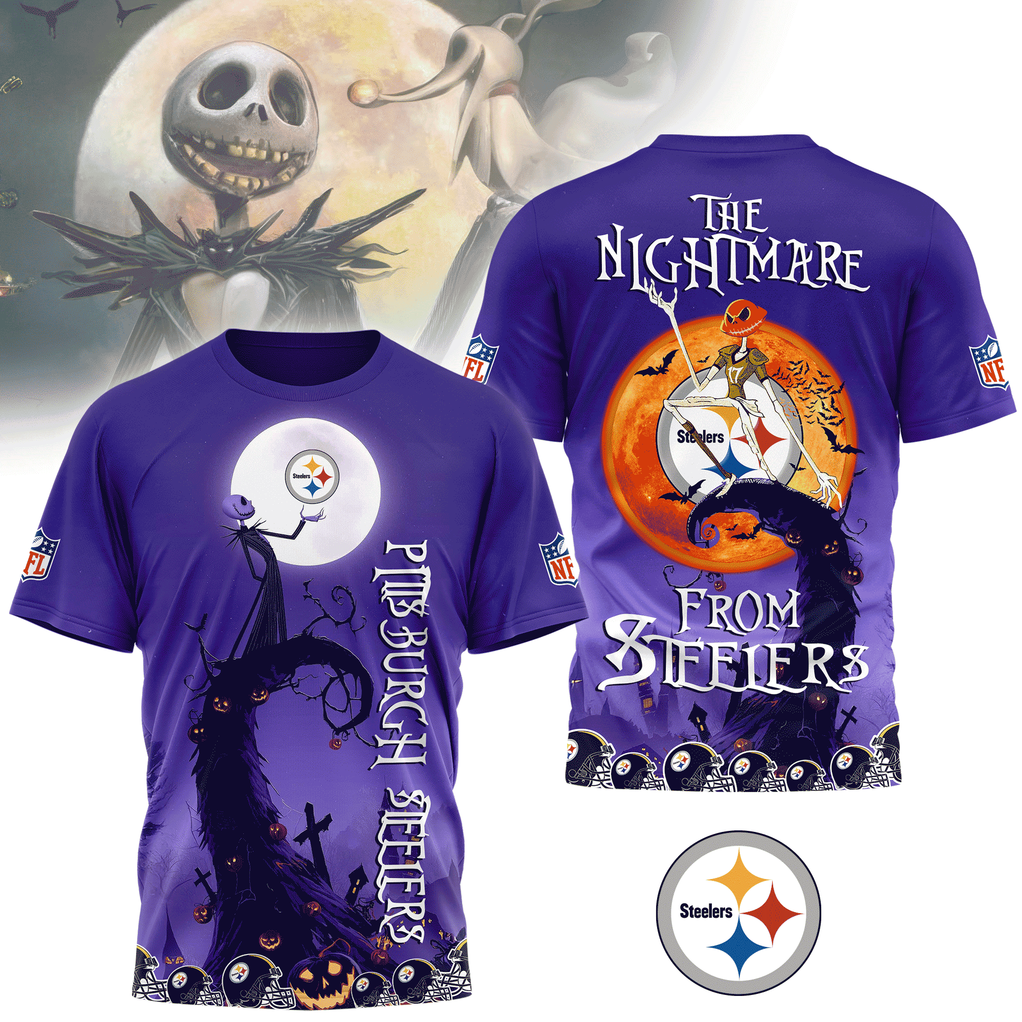 Pittsburgh Steelers | Premium NFL Halloween The Nightmare 3D Shirt NY