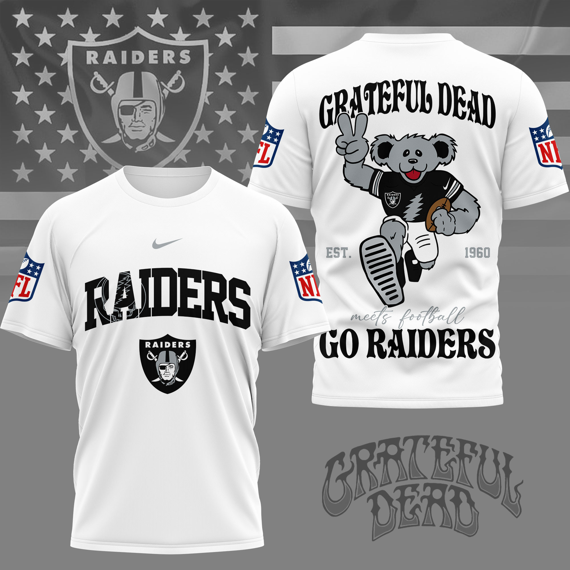 Las Vegas Raiders | Premium NFL Retro Bear 3D Shirt NY