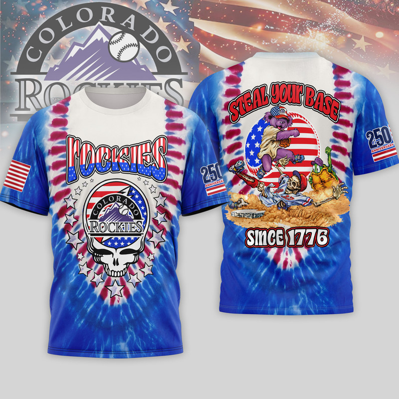 Colorado Rockies | Premium MLB Grateful Dead 250 Years Of America 3D Shirt HY