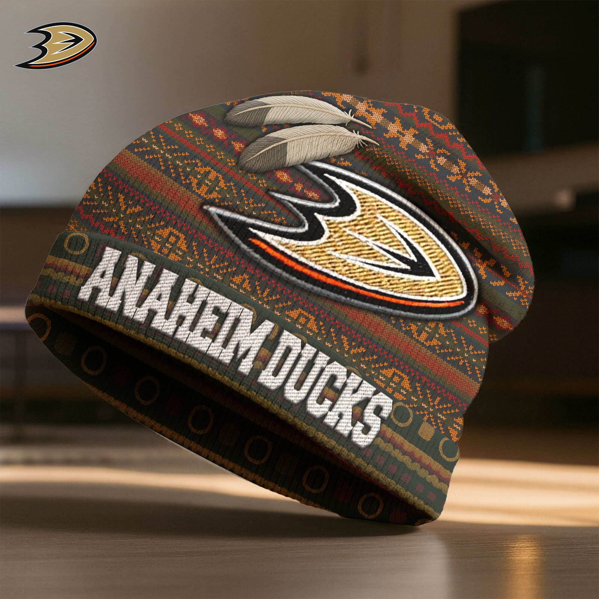 Anaheim Ducks | Premium NHL Feathered Beanie Hat HY