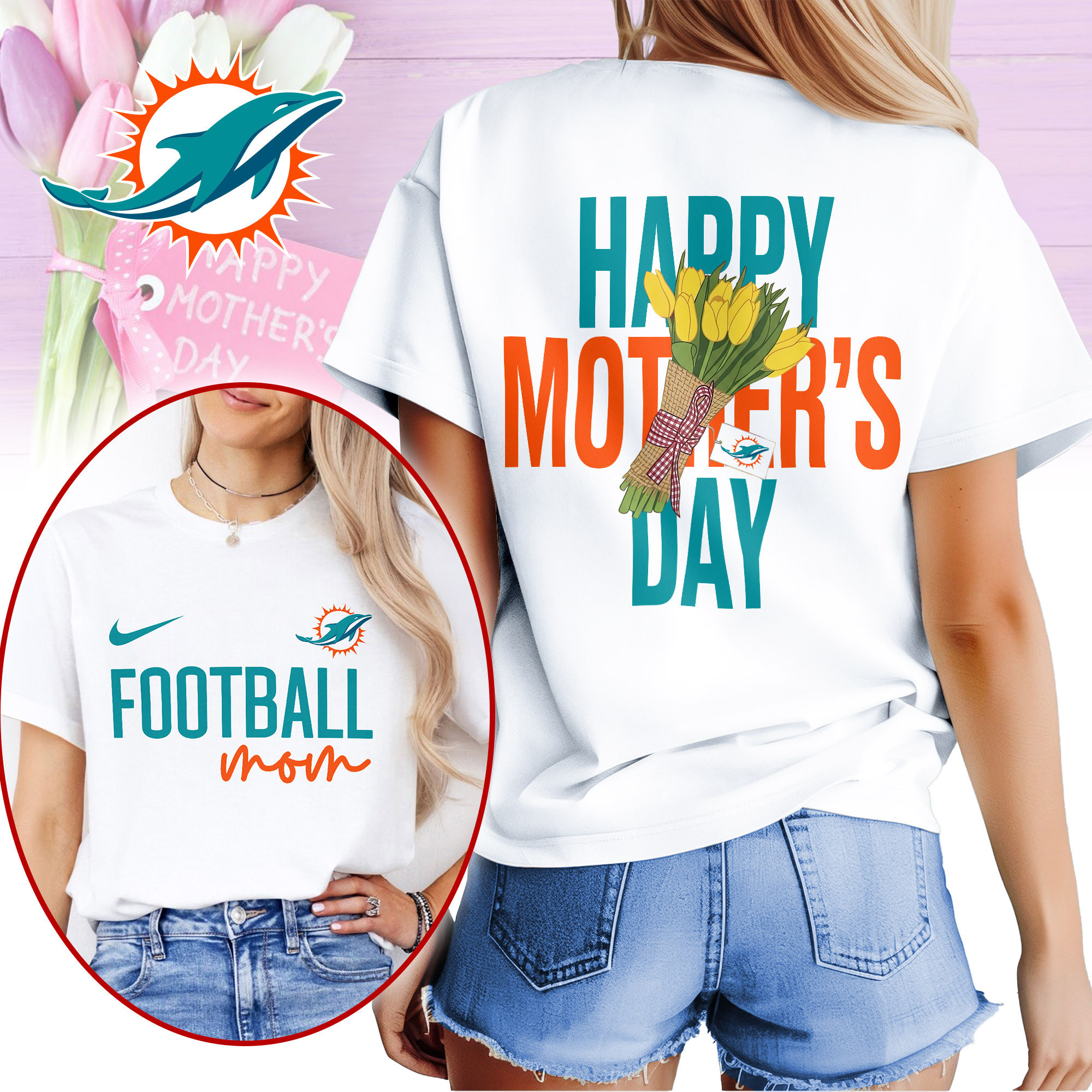 Miami Dolphins | Premium NFL Happy Mother Day 3D Shirt NP