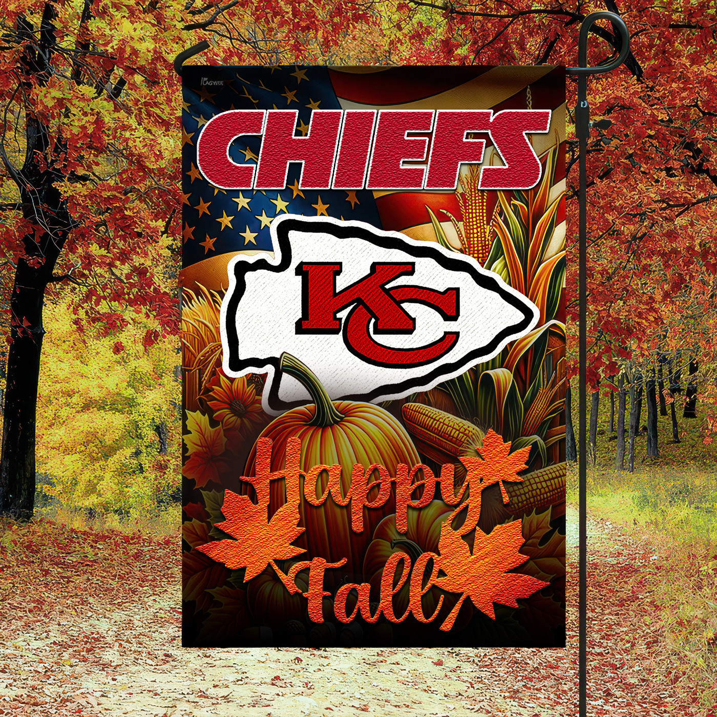 Kansas City Chiefs | Premium NFL Happy Fall Flag TD