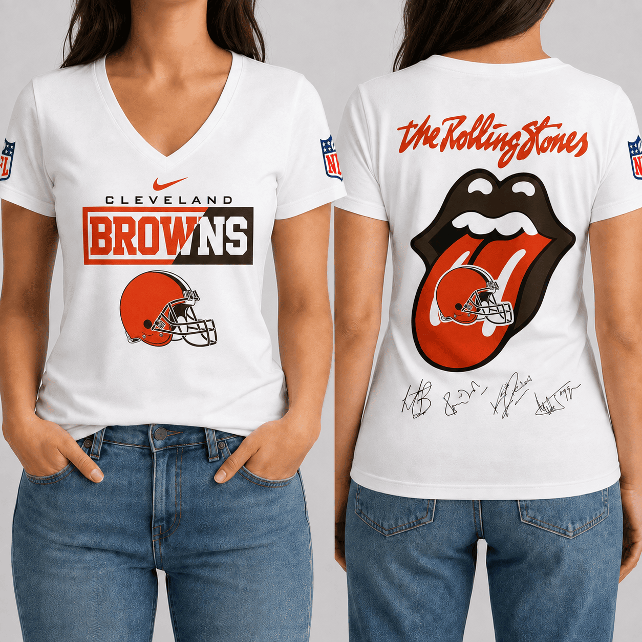 Cleveland Browns | Premium NFL Rock 'n' Roll Spirit T-Shirt TD