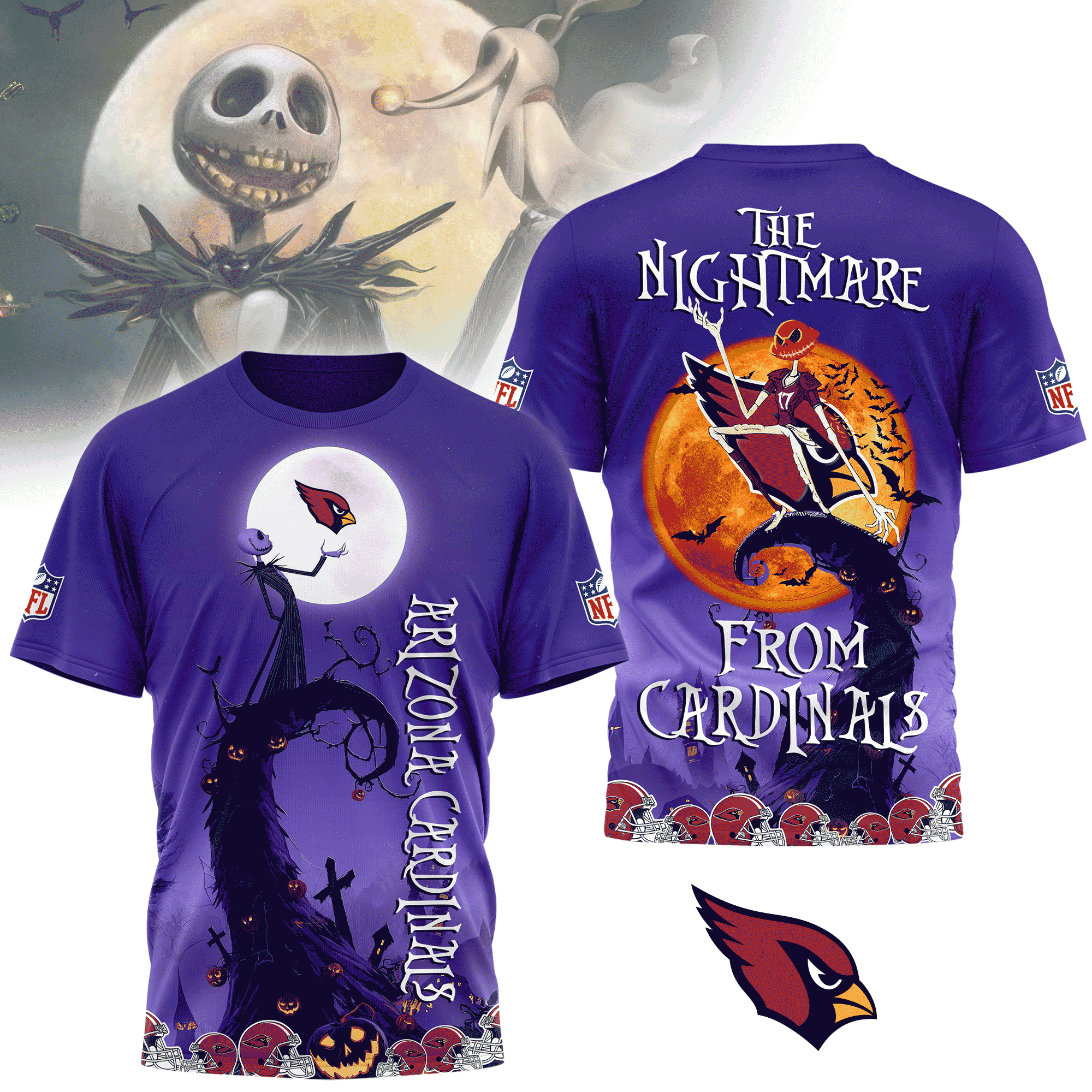 Arizona Cardinals | Premium NFL Halloween The Nightmare 3D Shirt NY