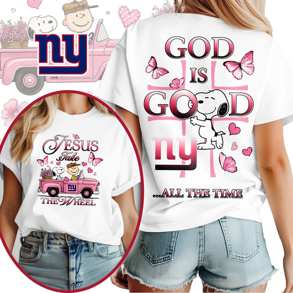 New York Giants | Premium NFL Jesus Take The Wheel God Is Good 3D Shirt NTH1