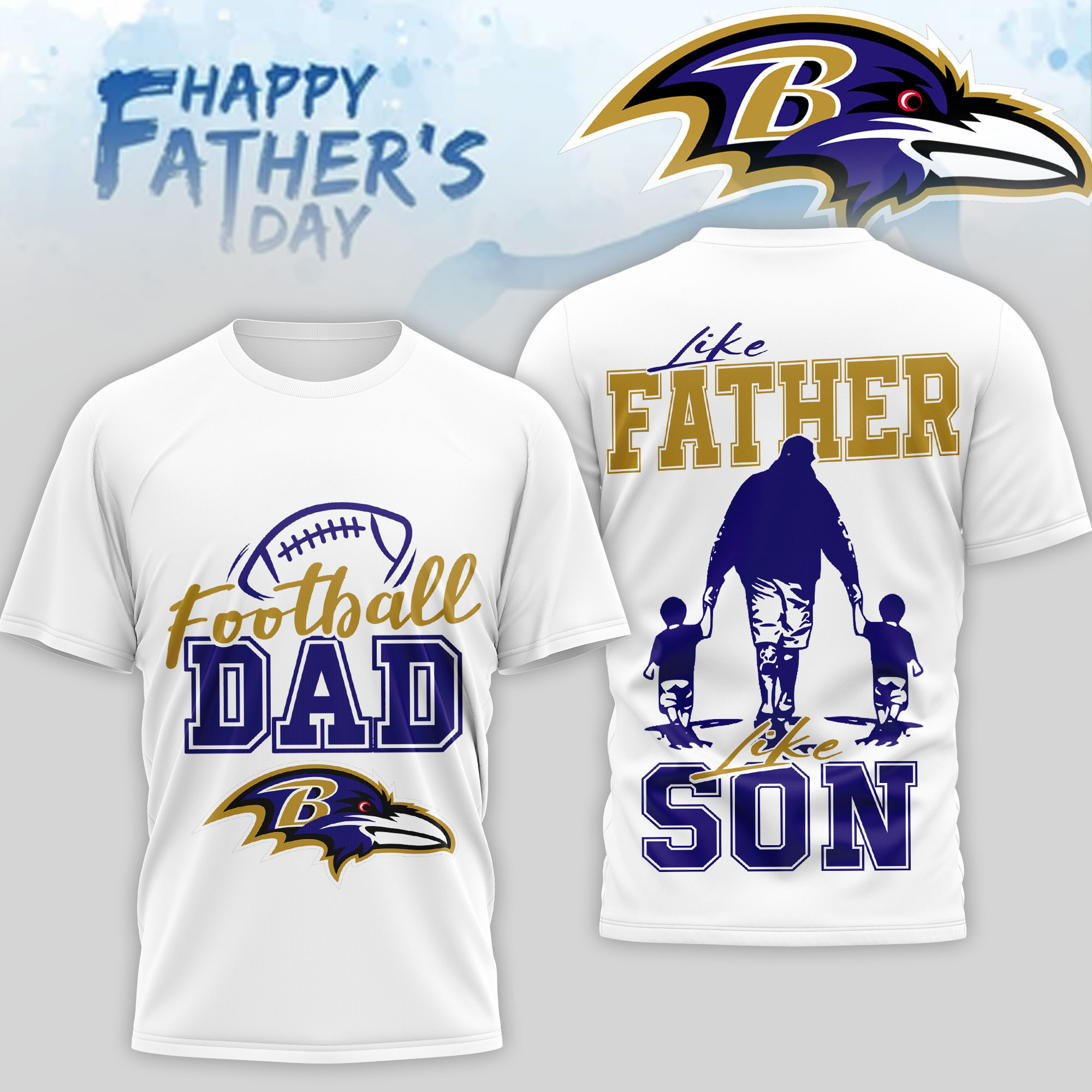 Baltimore Ravens | Premium NFL Happy Father Day 3D T-Shirt NP