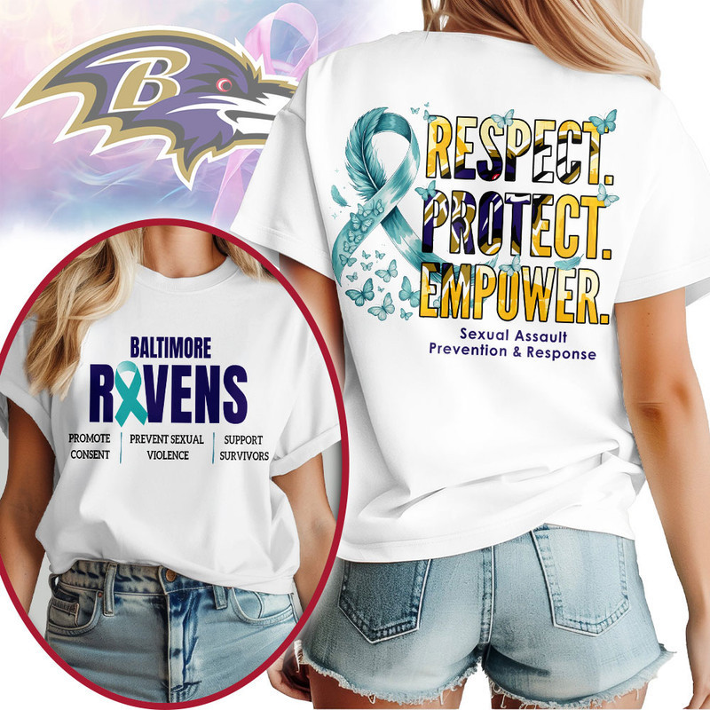 Baltimore Ravens | Premium NFL SA Prevention Month 3D Shirt HY