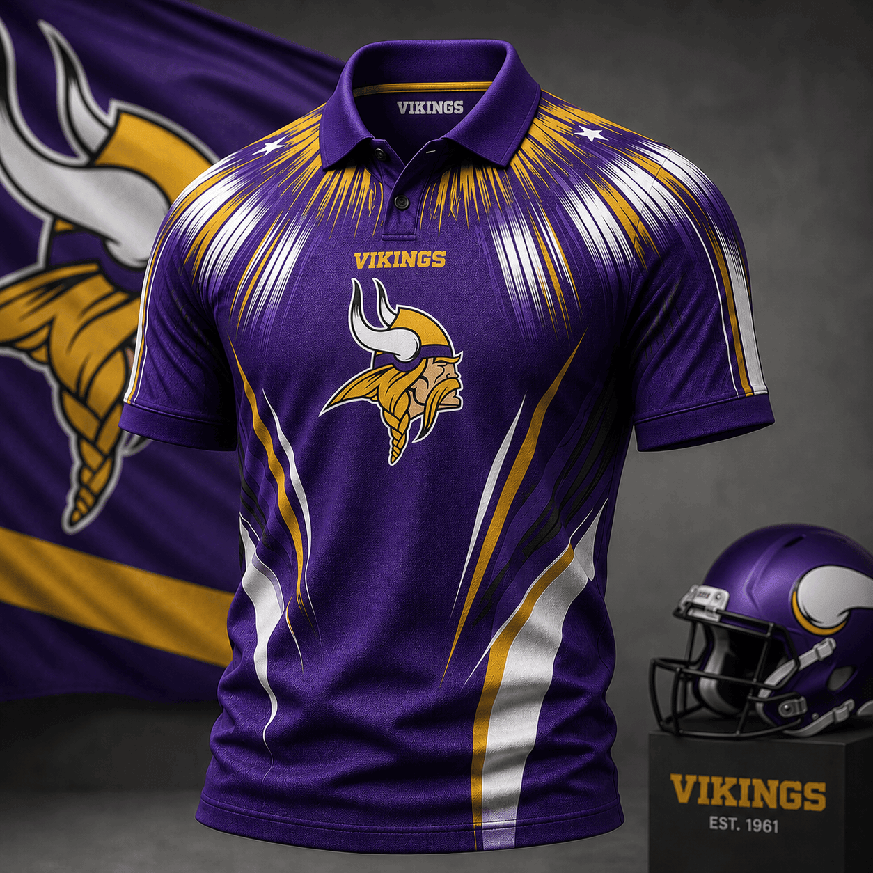Minnesota Vikings | Premium NFL Victory Rush Polo Shirt NY