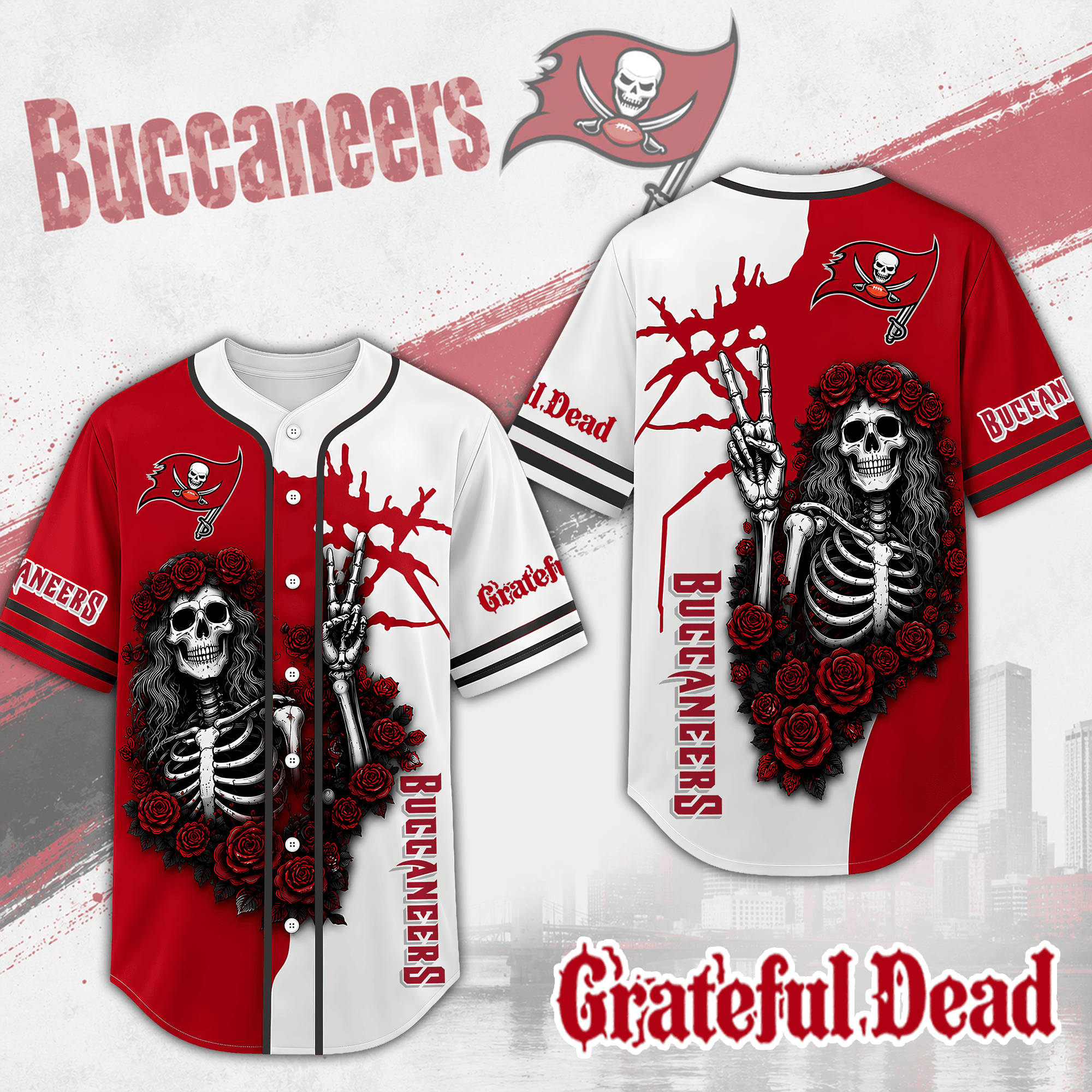 Tampa Bay Buccaneers | Premium NFL Game Day Grateful Dead Jersey Shirt NTH1