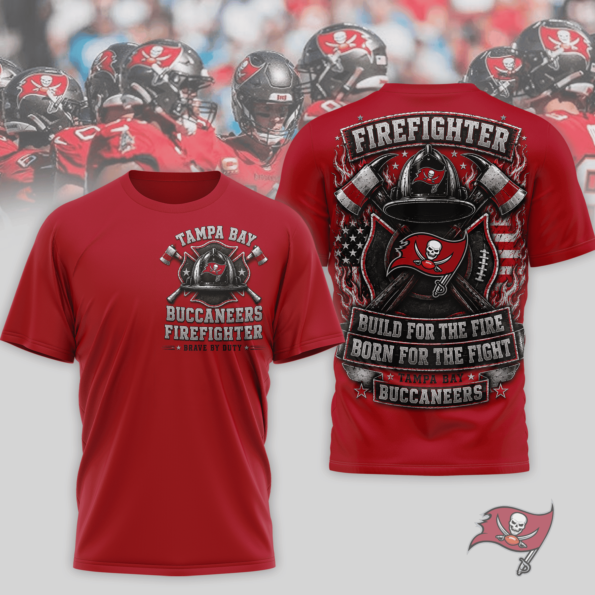 Tampa Bay Buccaneers | Premium NFL Firefighter Tribute Team 3D Shirt NTH1