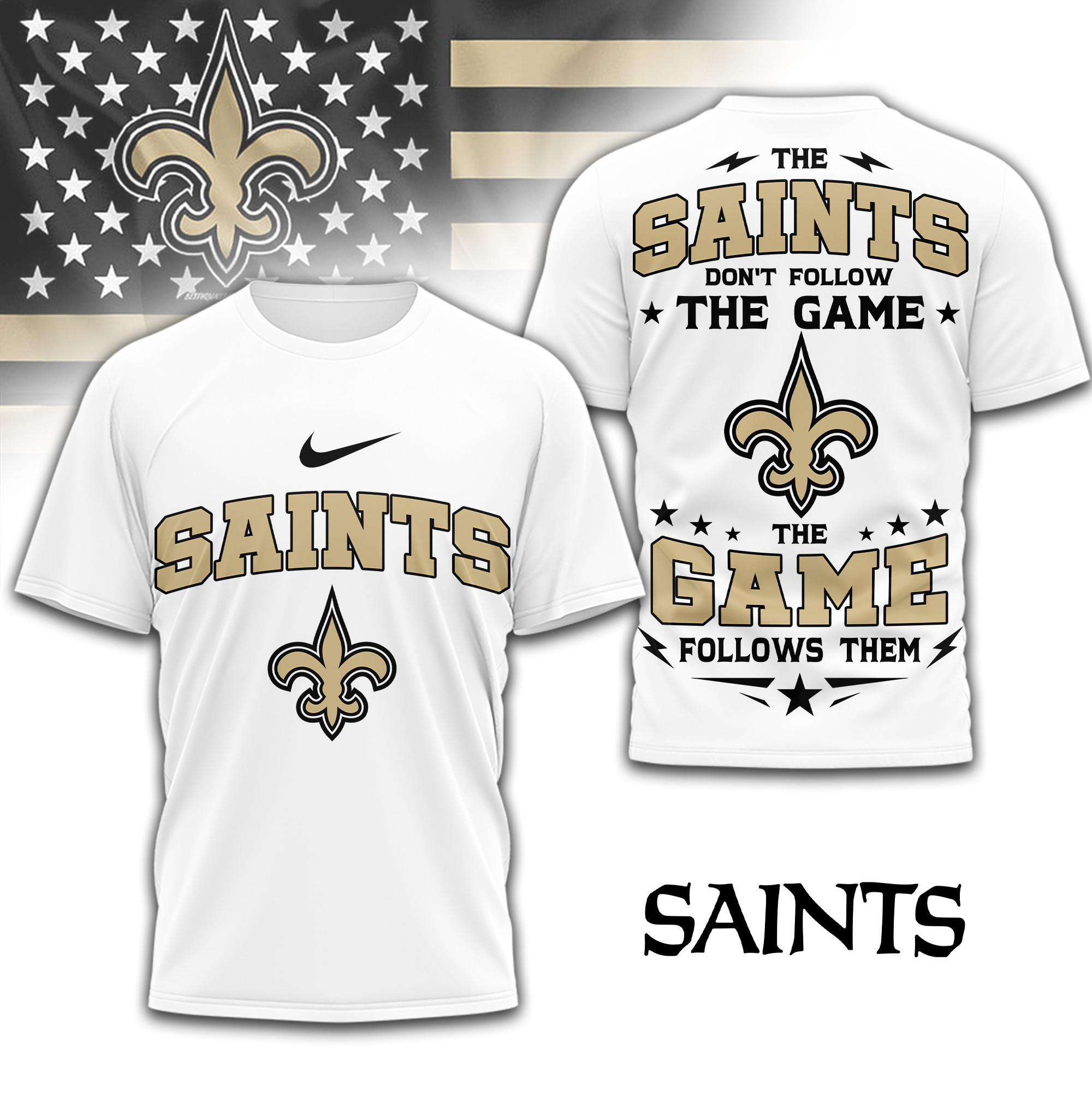 New Orleans Saints | Premium NFL Rule The Field 3D Shirt TD