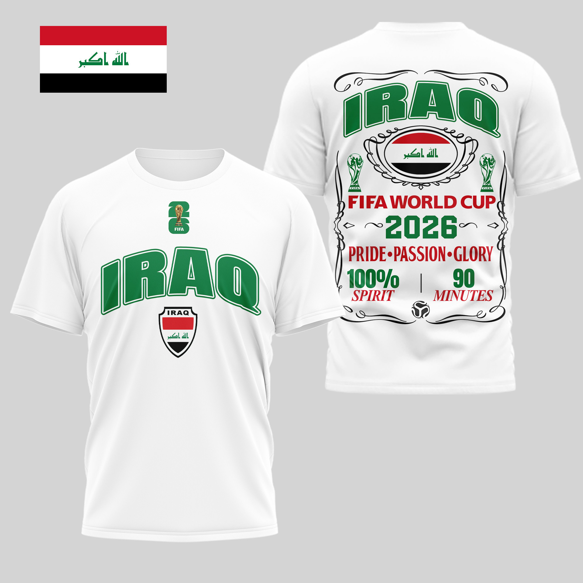 Iraq | Premium WC26 Pride Passion Glory 3D Shirt PB02E8Z