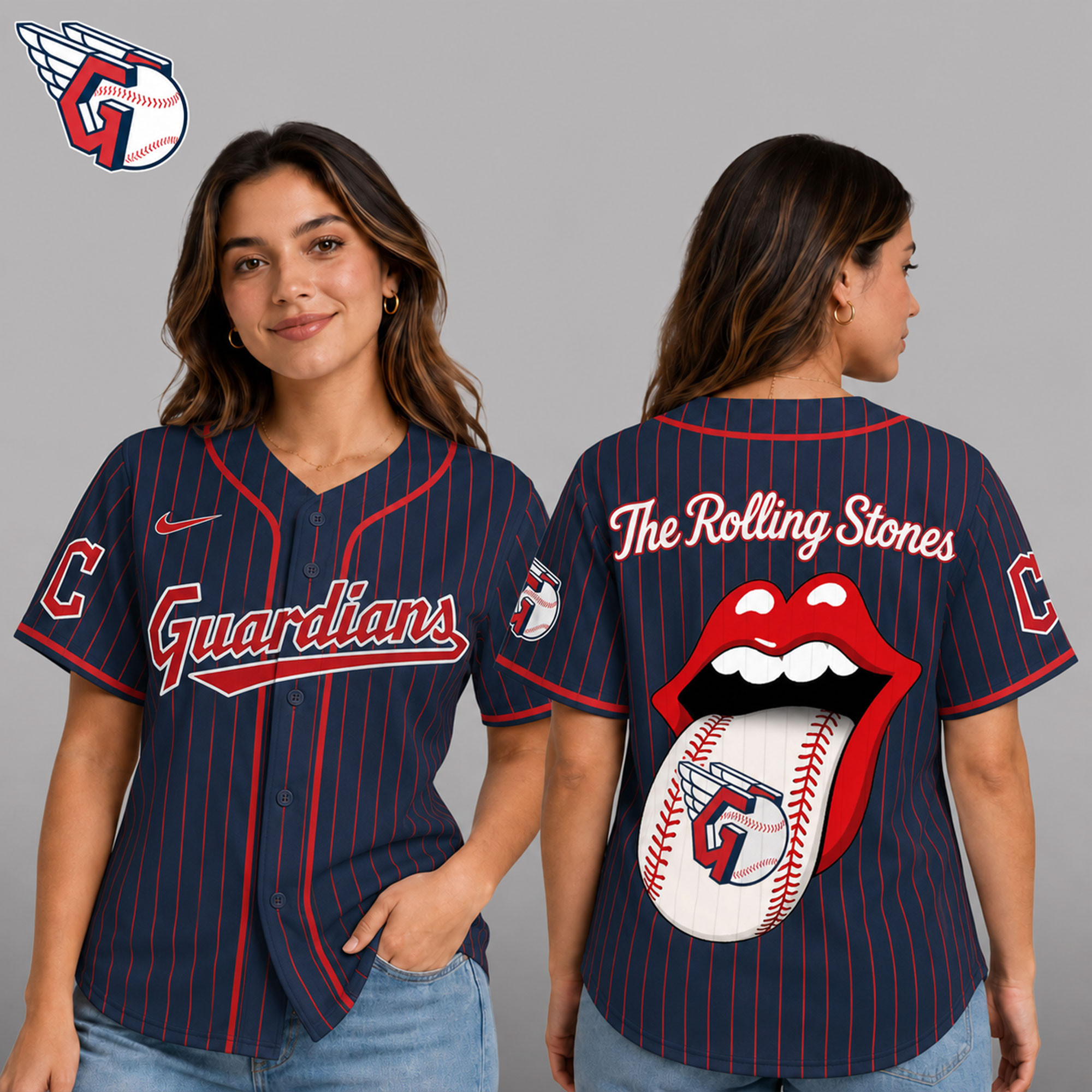 Cleveland Guardians | Premium MLB The Rolling Stones Jersey Shirt TD