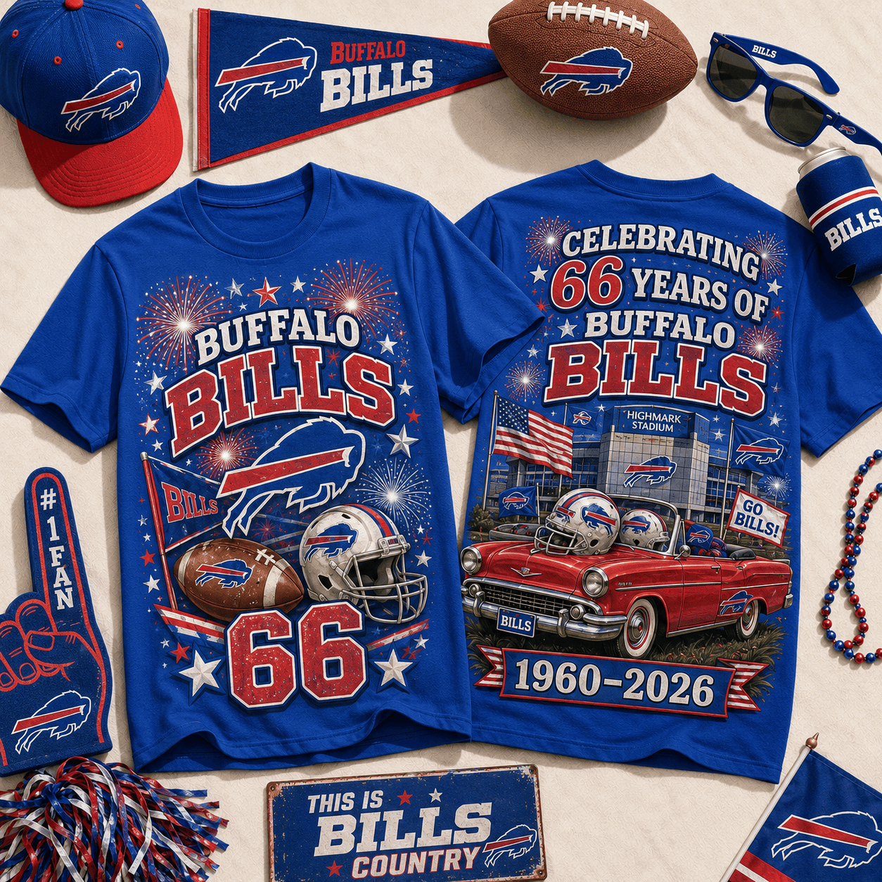 Buffalo Bills | Premium NFL Legacy Celebration 3D Shirt NY