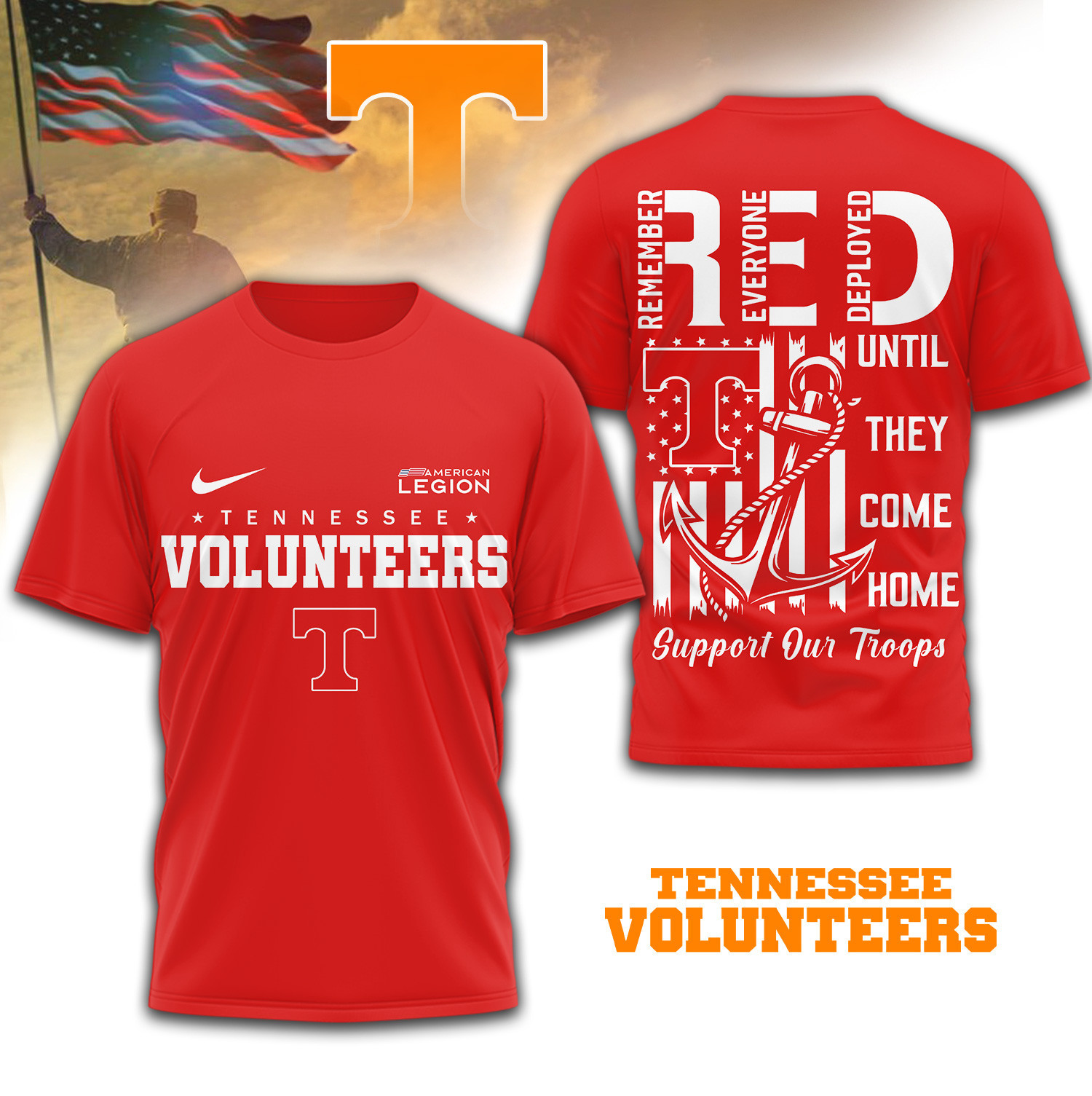 Tennessee Volunteers | Premium NCAA Red Friday Shirt TD