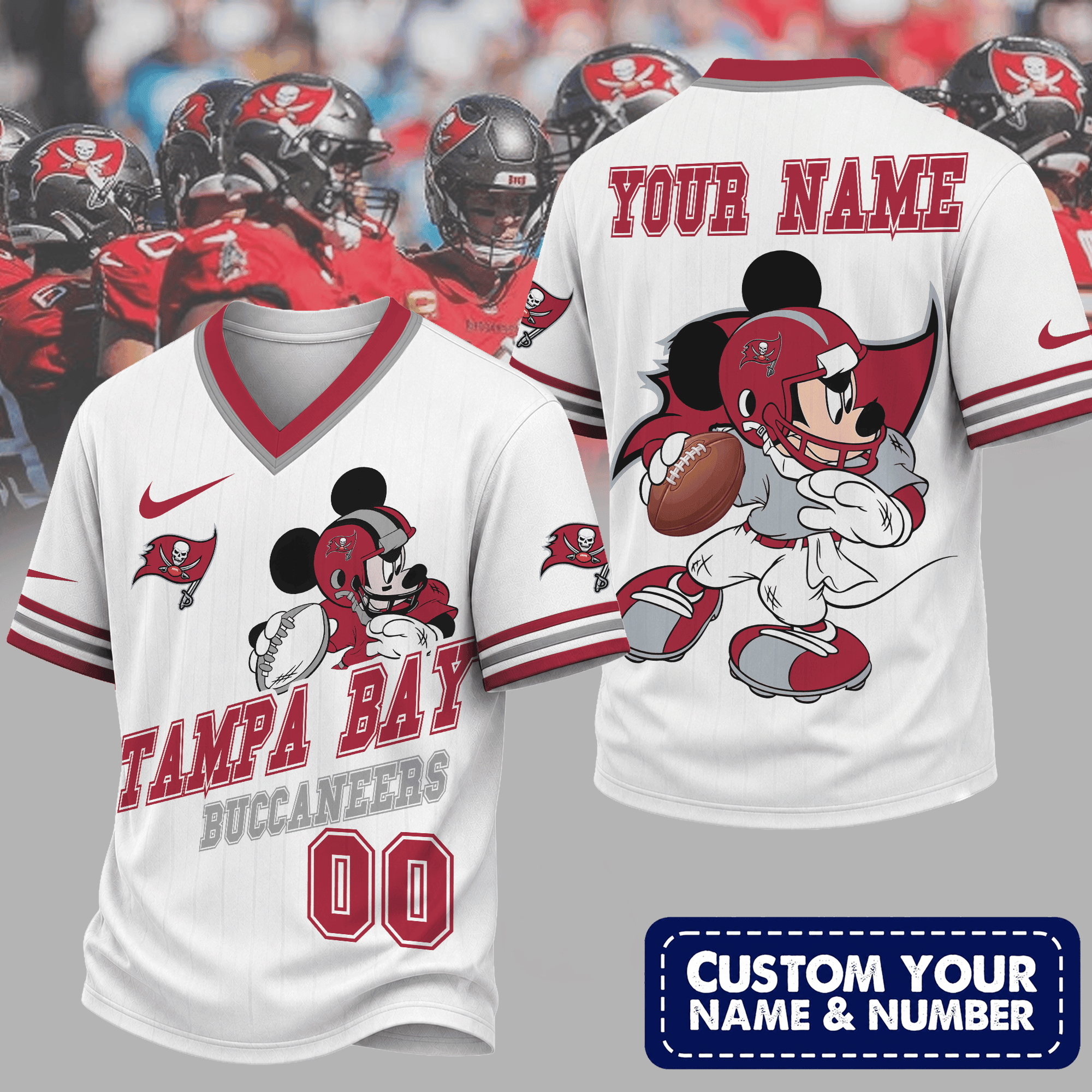 Tampa Bay Buccaneers | Premium NFL Mickey Quarterback V-Neck Jersey NTH1