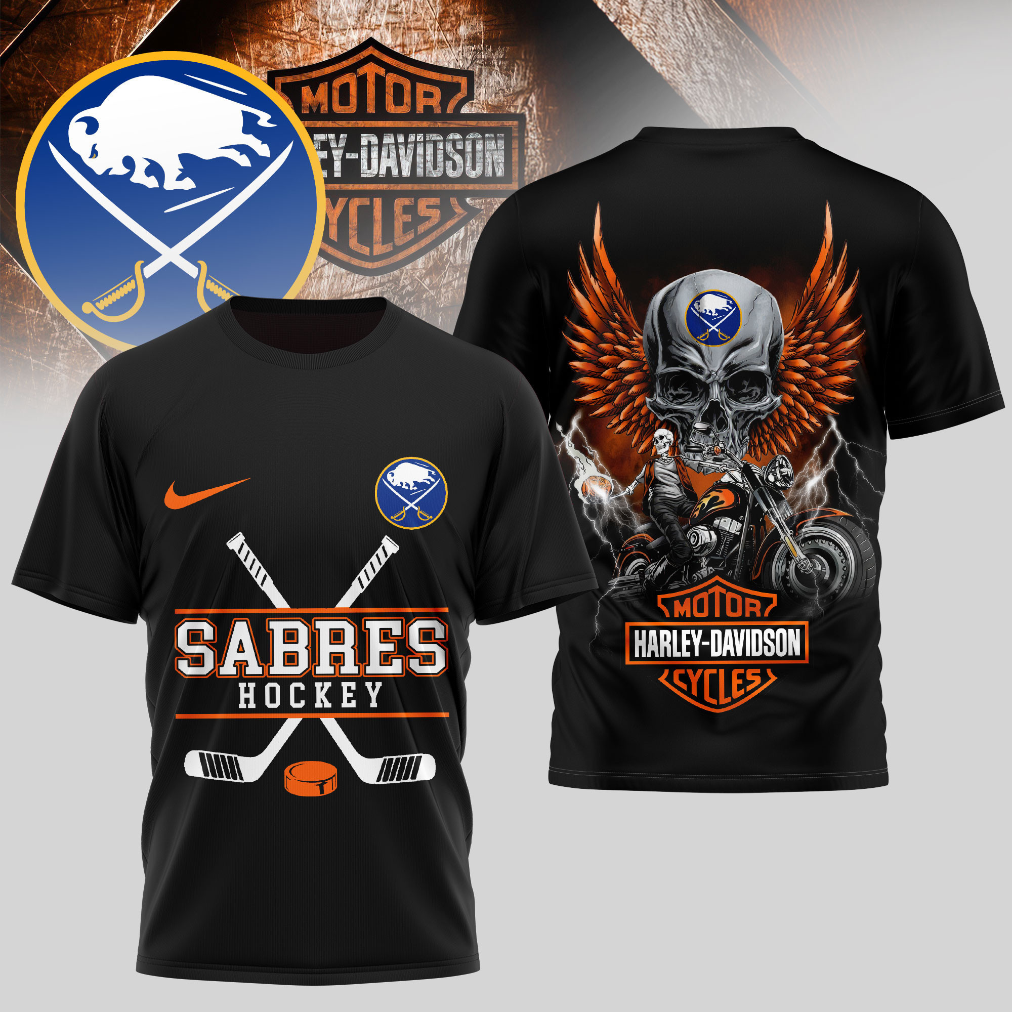 Buffalo Sabres | Premium NHL Harley Davidson 3D Shirt TD