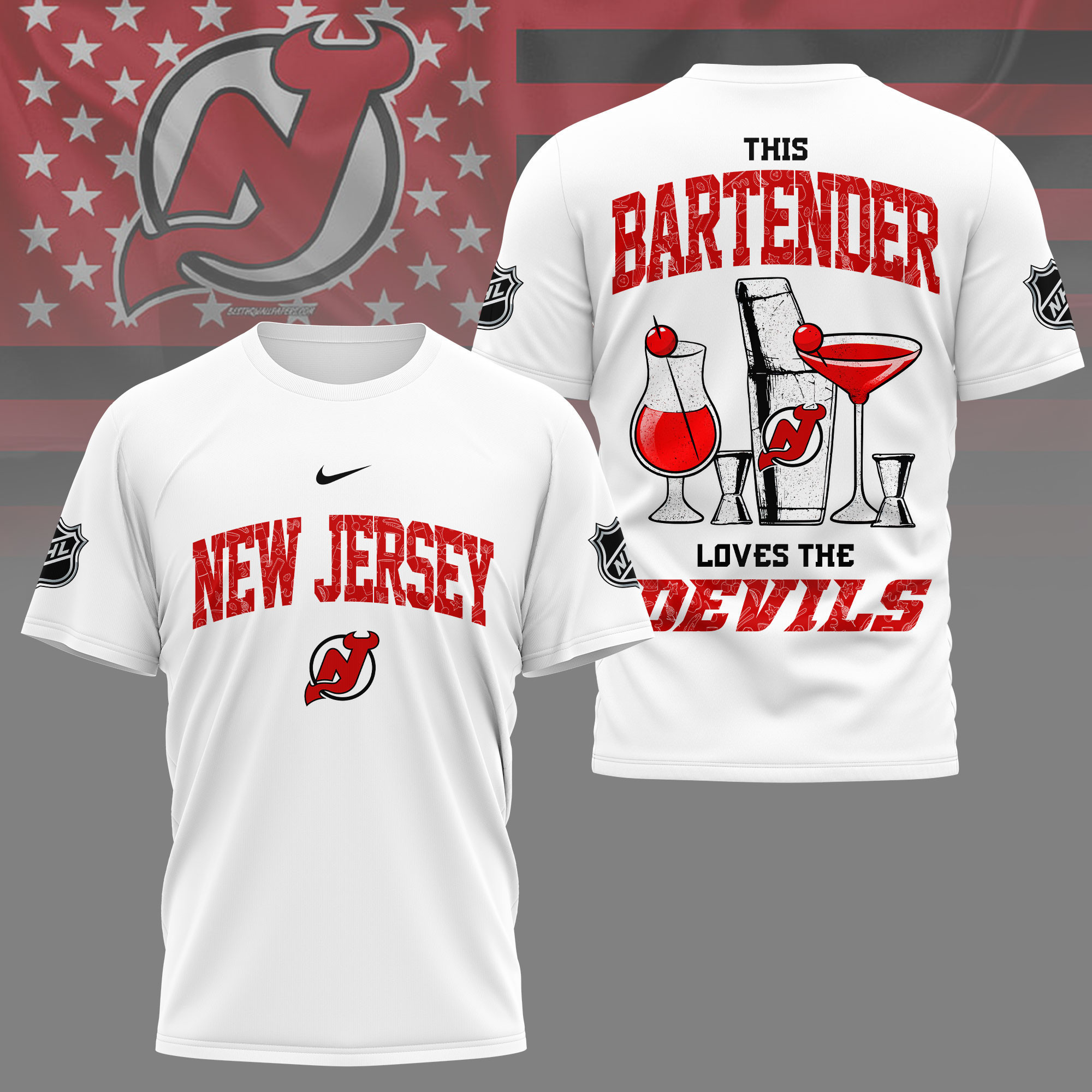 New Jersey Devils | Premium NHL Bartender Fan 3D Shirt NY