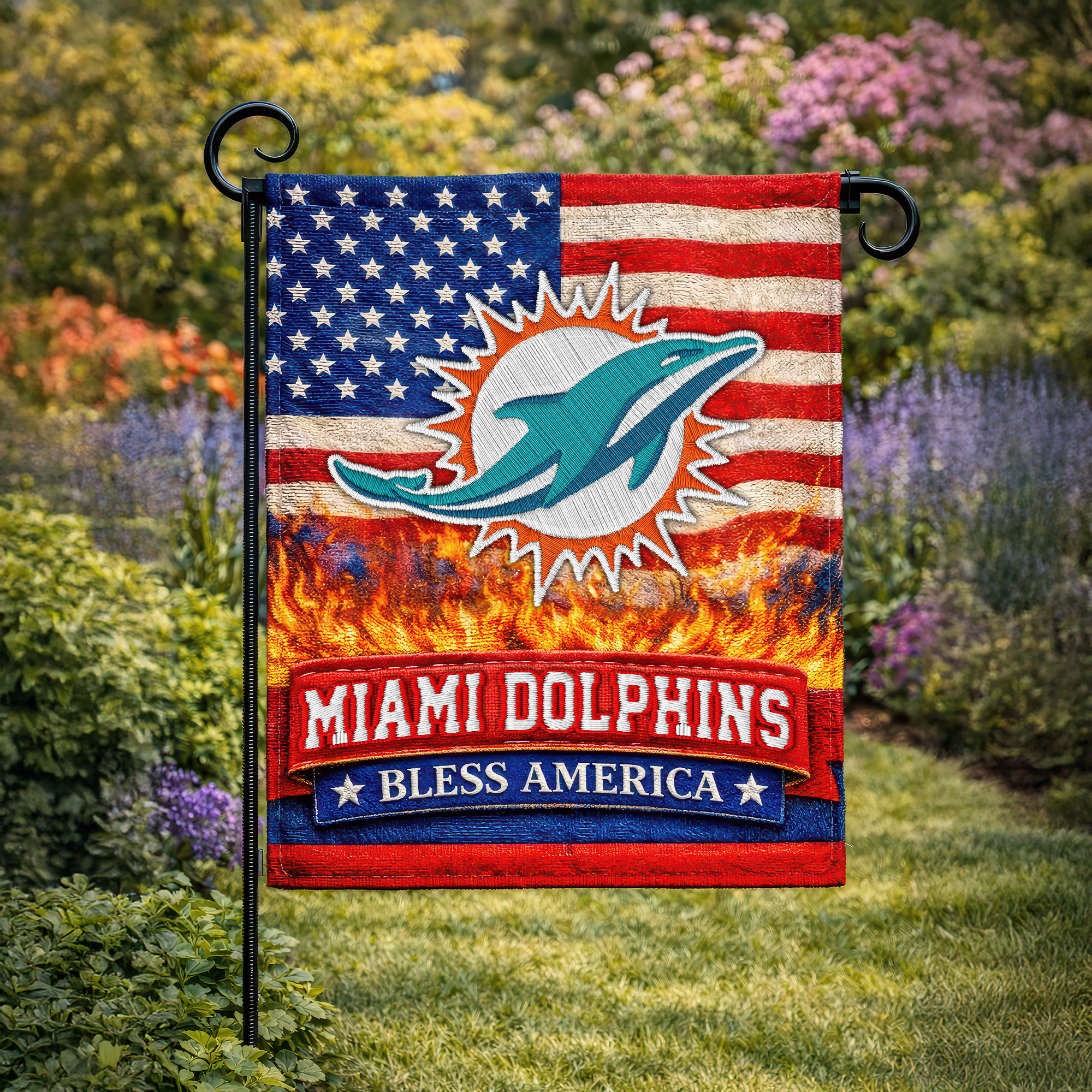 Miami Dolphins | Premium NFL 250 Years Of America Freedom Flag NY
