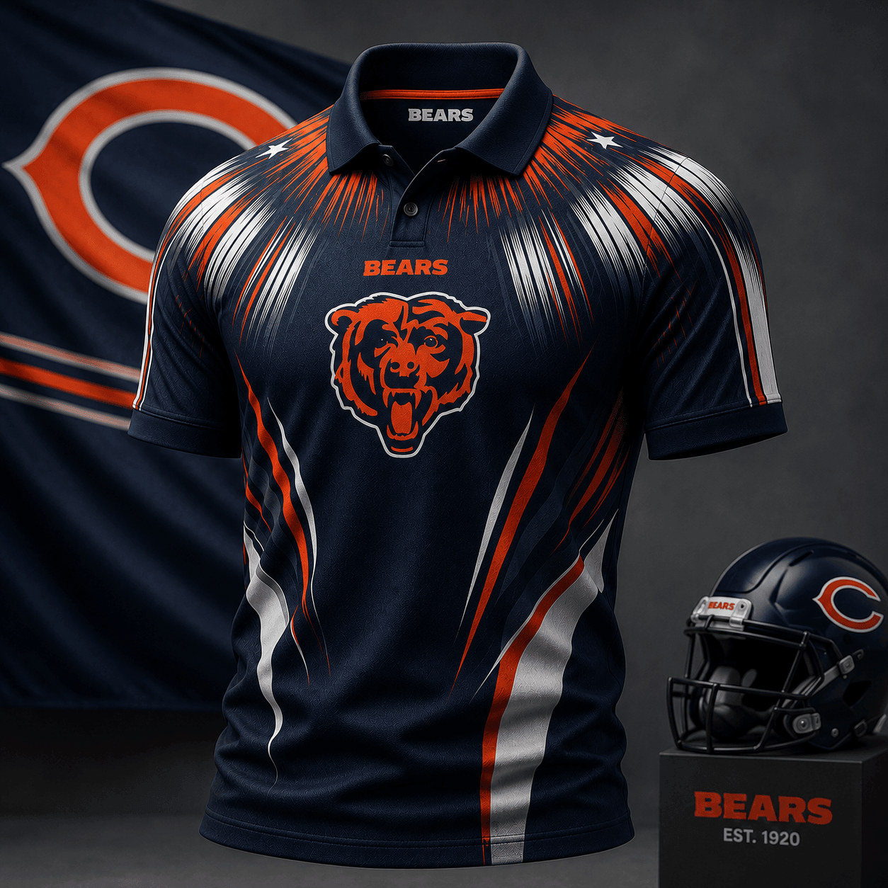Chicago Bears | Premium NFL Victory Rush Polo Shirt NY