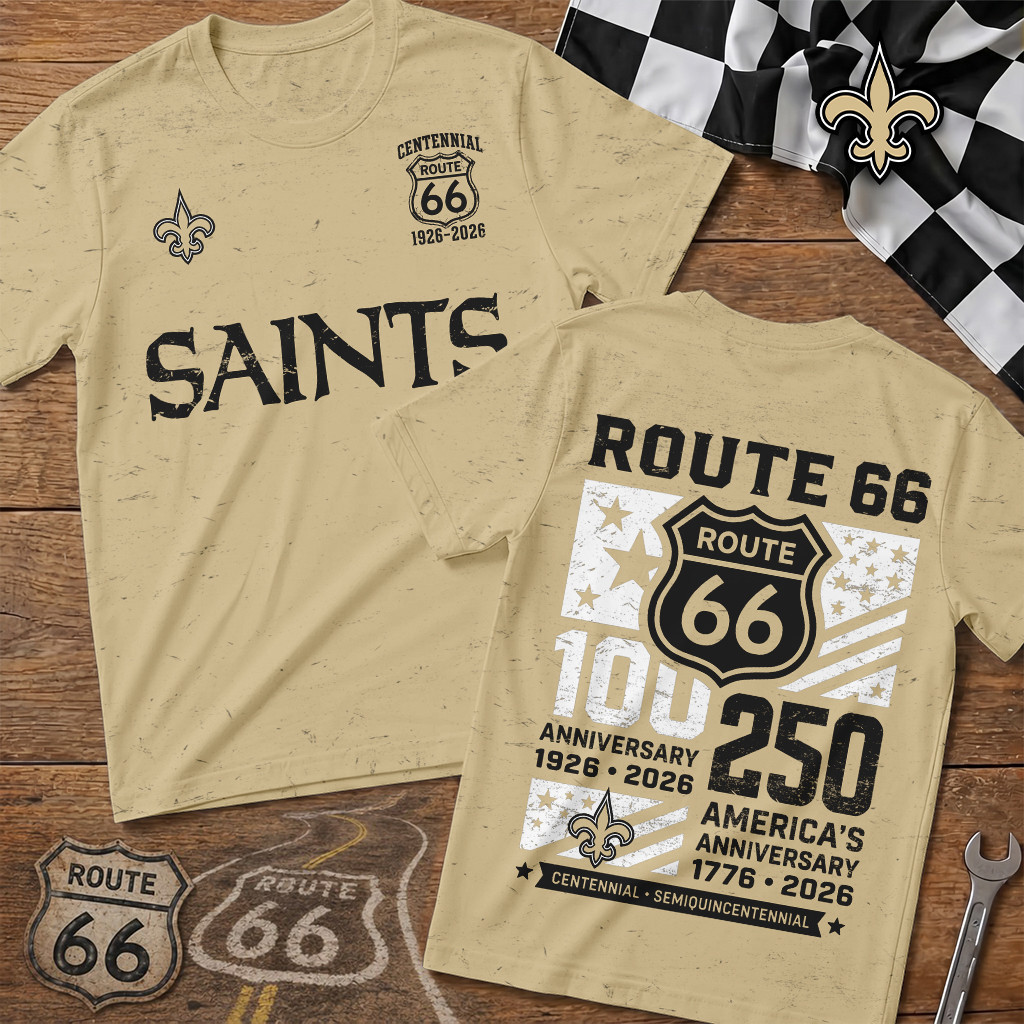 New Orleans Saints | Premium NFL Route 66 Centennial T-Shirt TD