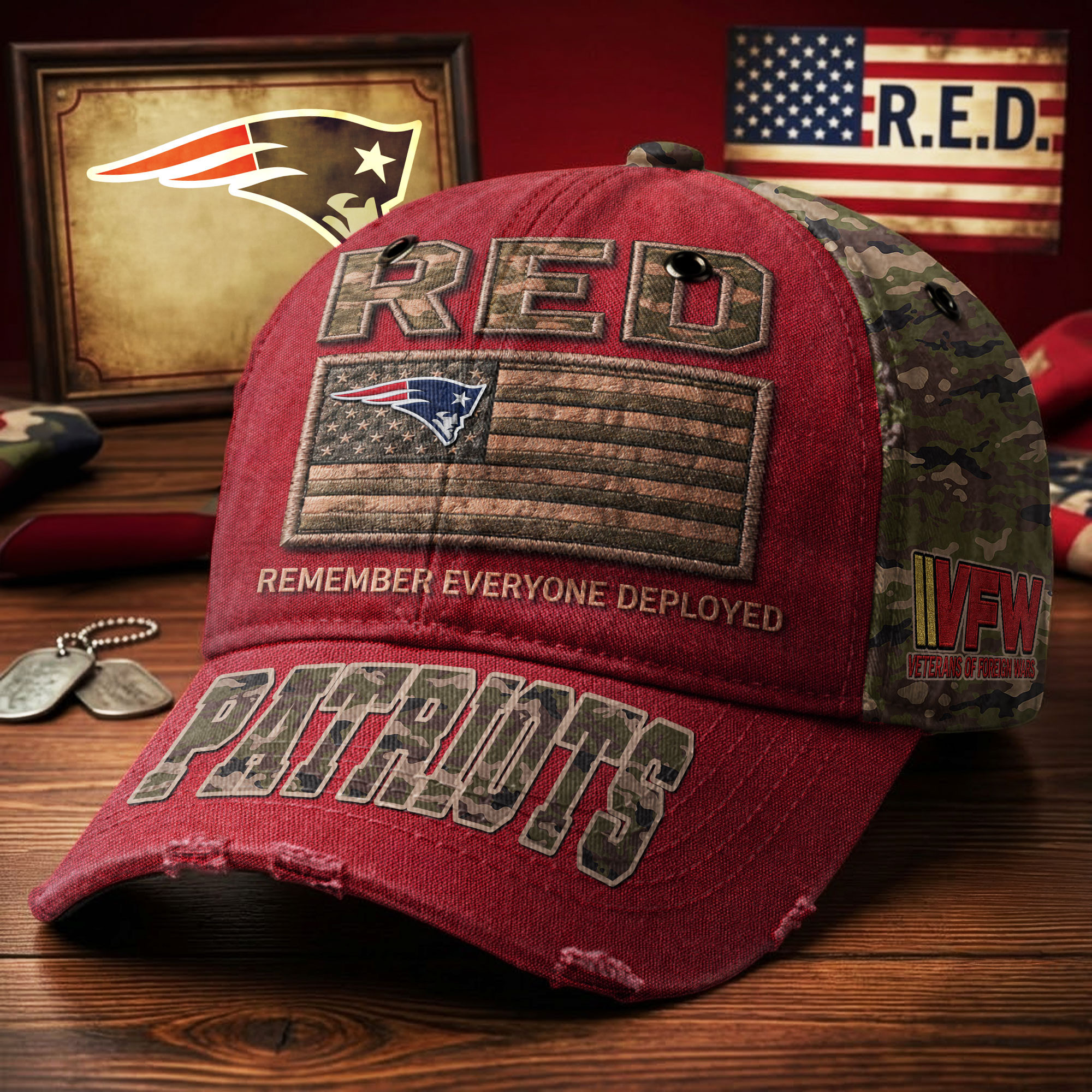 New England Patriots | Premium NFL Remember Everyone Deployed Classic Cap TD