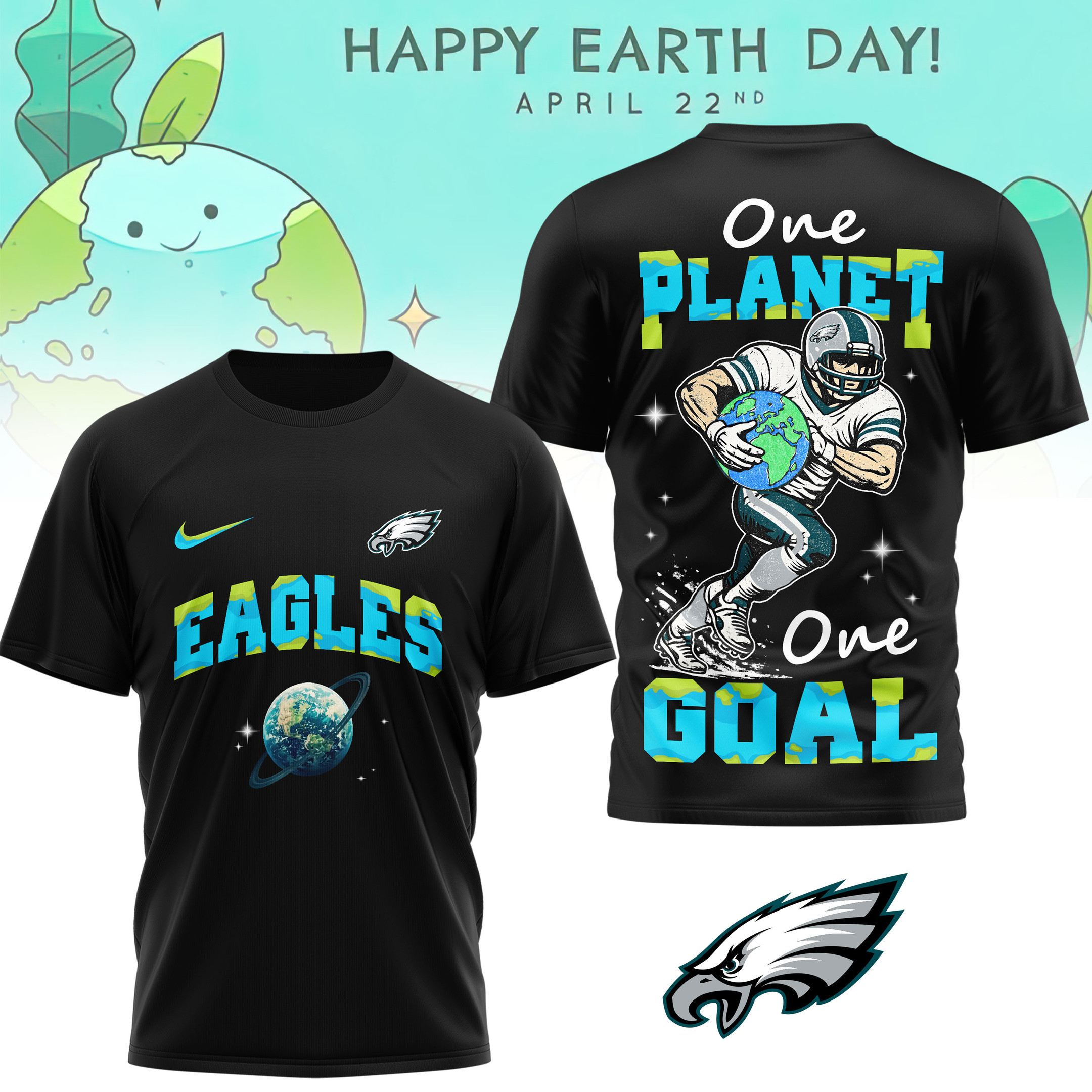 Philadelphia Eagles | Premium NFL x Earth Day 3D Shirt HY