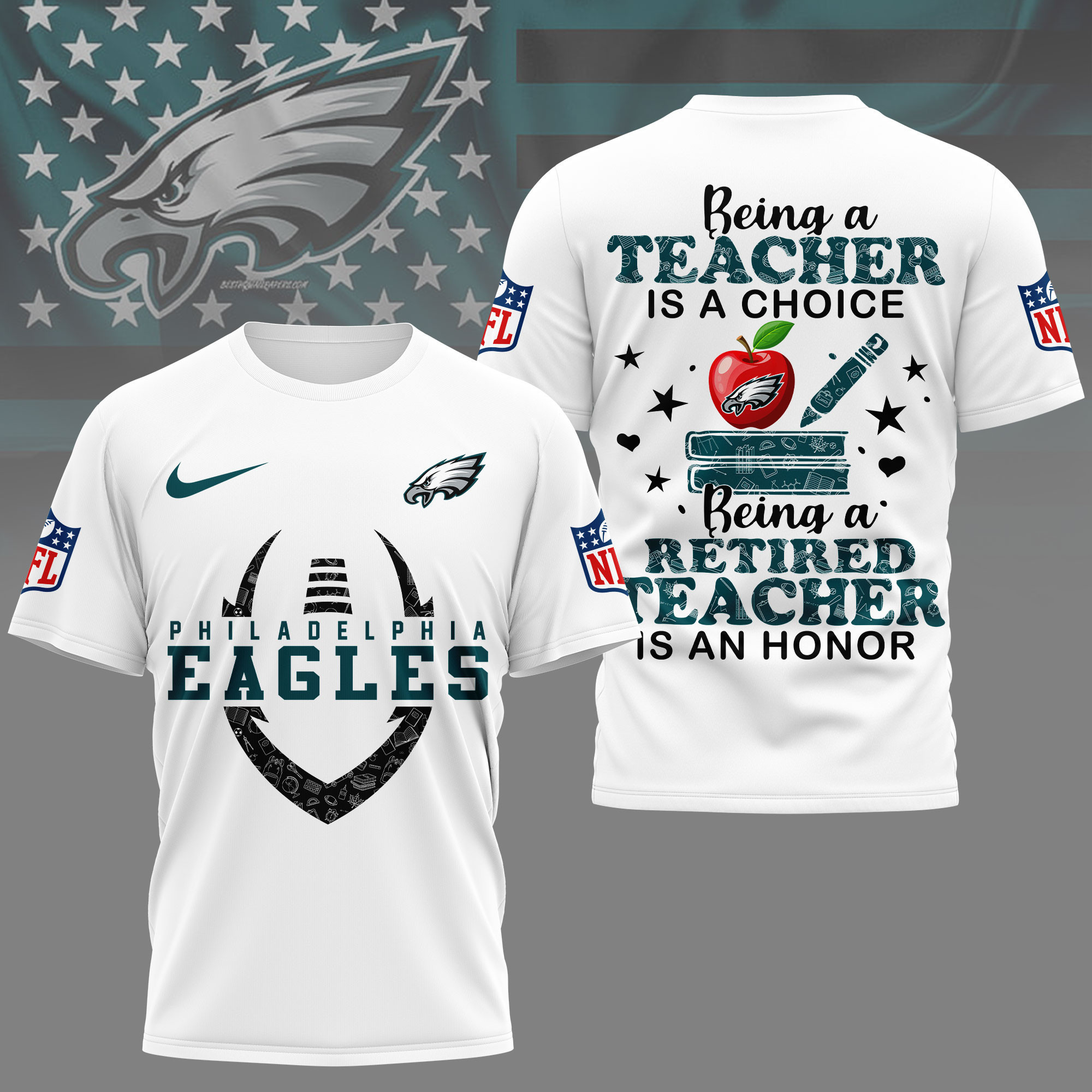 Philadelphia Eagles | Premium NFL Teacher Honor 3D Shirt NY