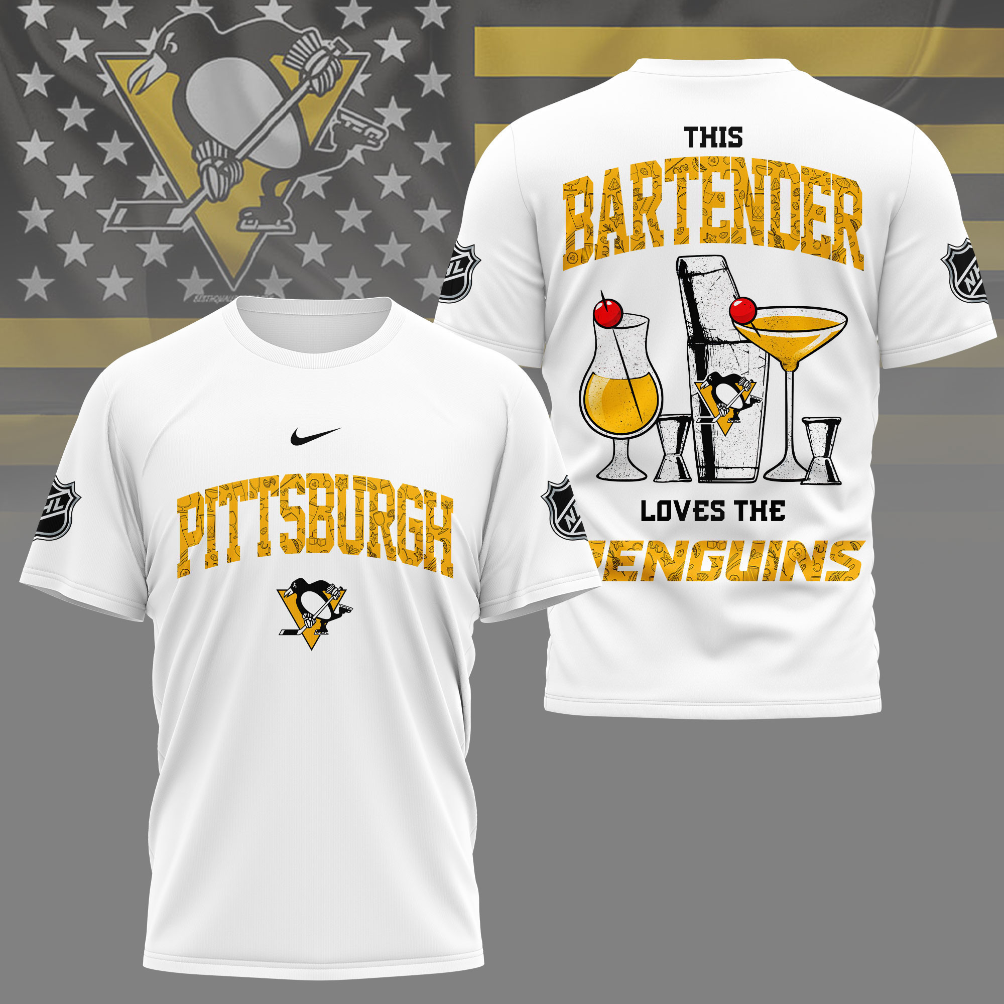Pittsburgh Penguins | Premium NHL Bartender Fan 3D Shirt NY