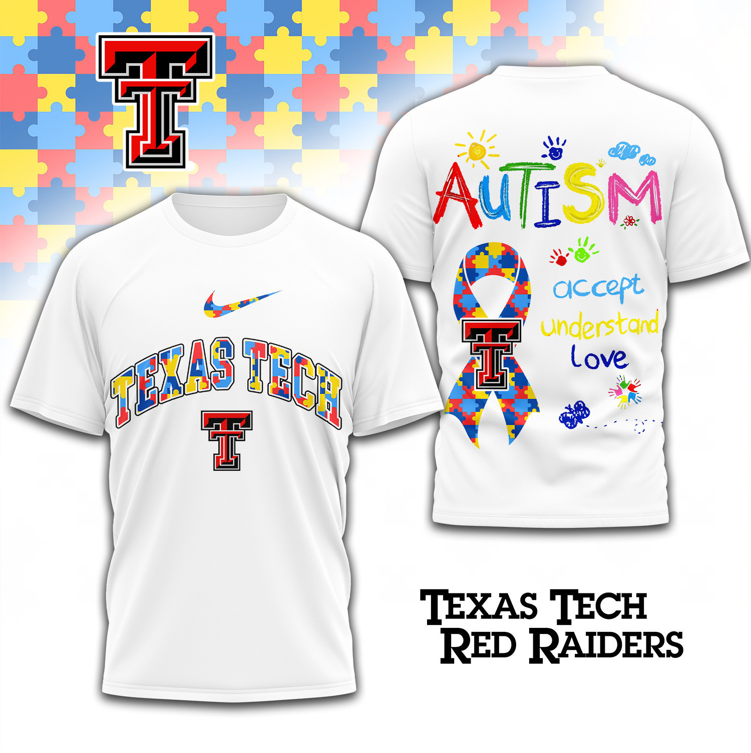 Texas Tech Red Raiders | Premium NCAA Autism 3D Shirt TD