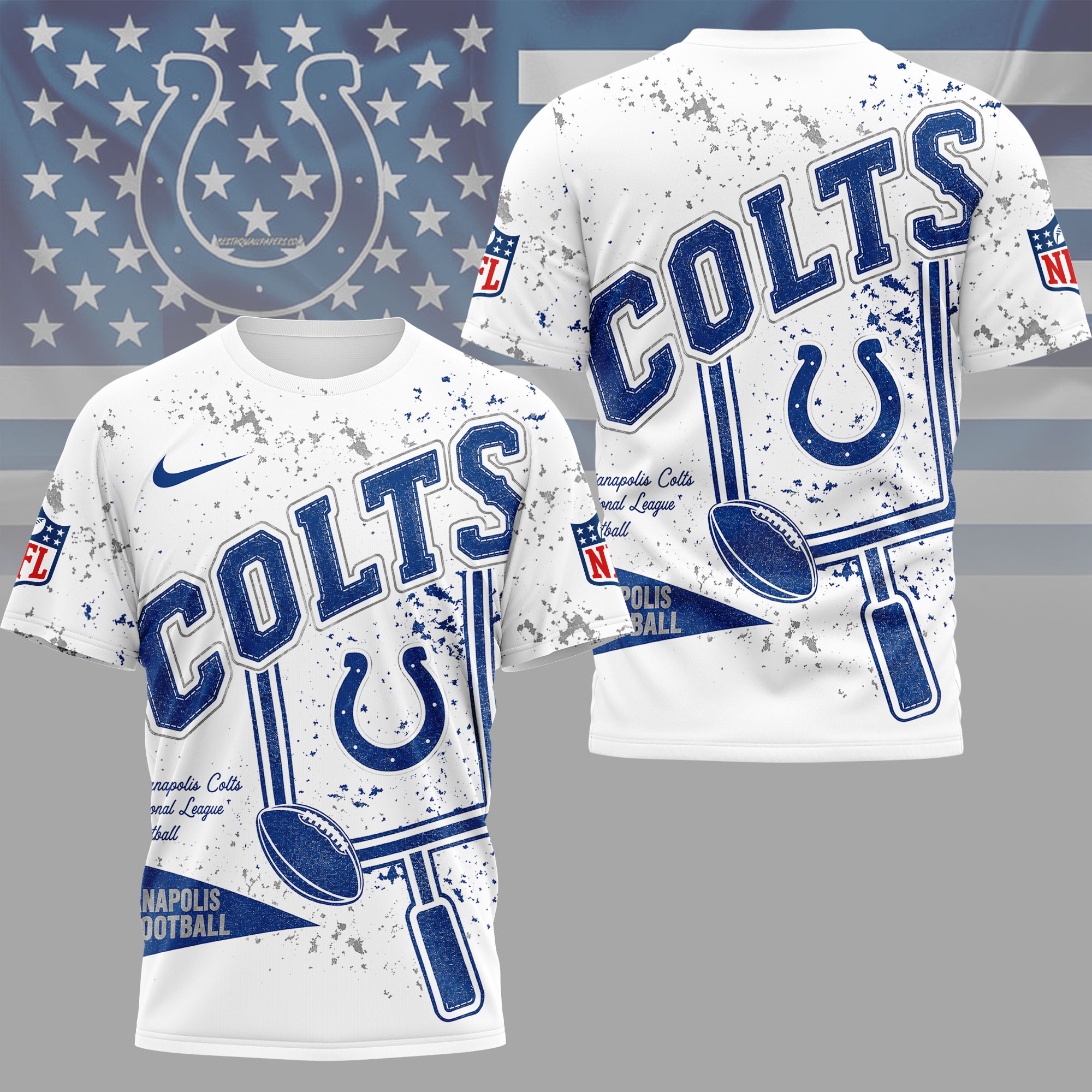 Indianapolis Colts | Premium NFL Vintage Splatter Graphic 3D Shirt NY