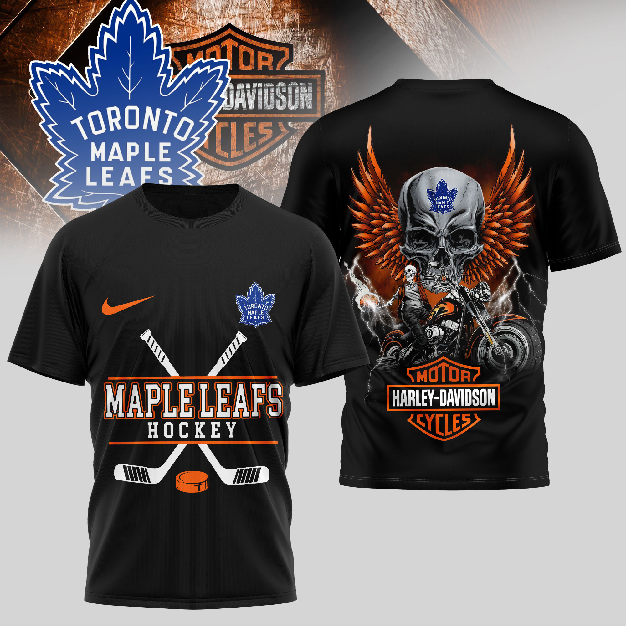 Toronto Maple Leafs | Premium NHL Harley Davidson 3D Shirt TD