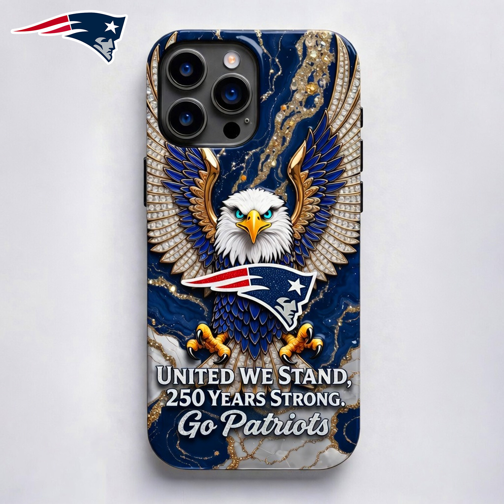 New England Patriots | Premium NFL 250 Years Of America Freedom Luxury Phone Case NY