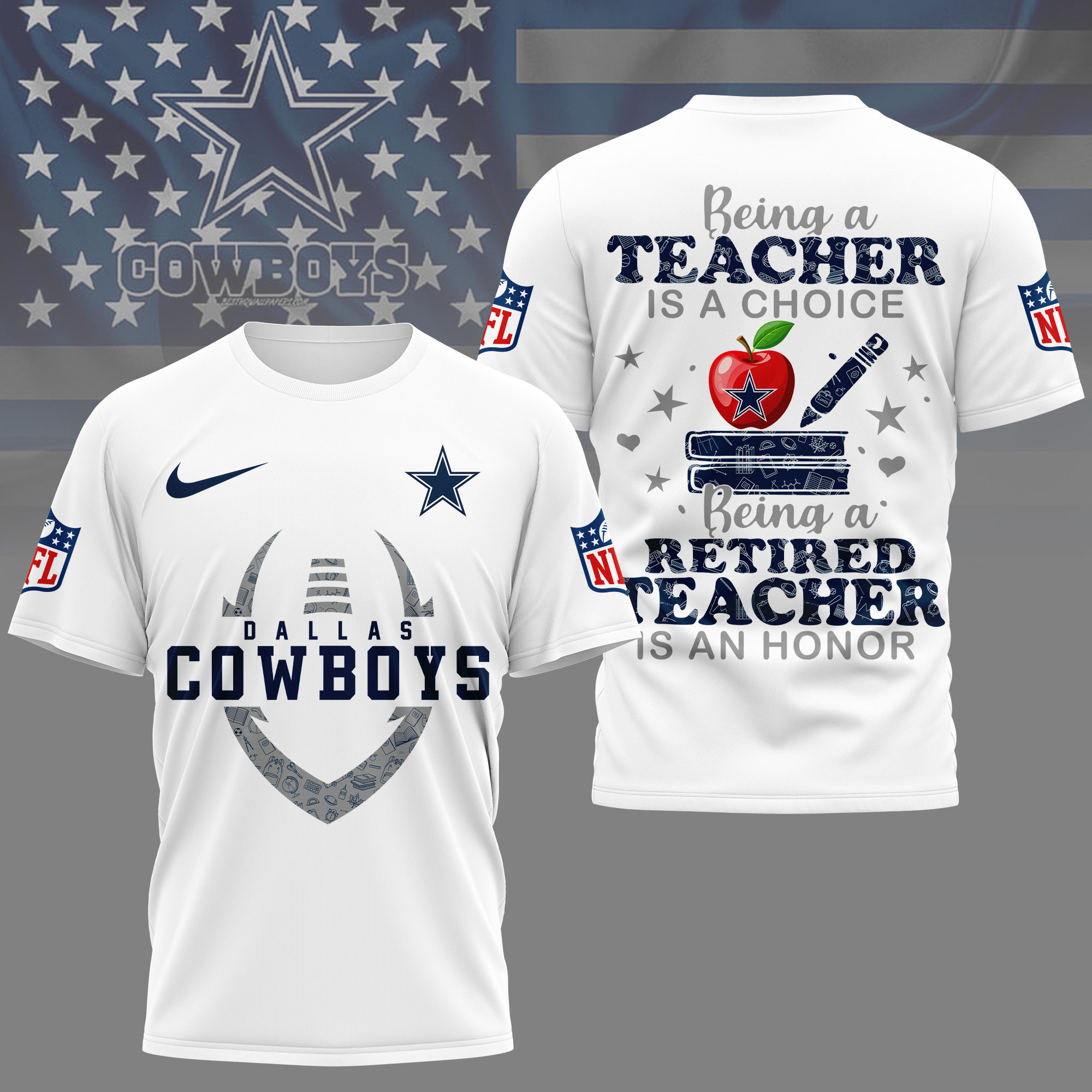 Dallas Cowboys | Premium NFL Teacher Honor 3D Shirt NY