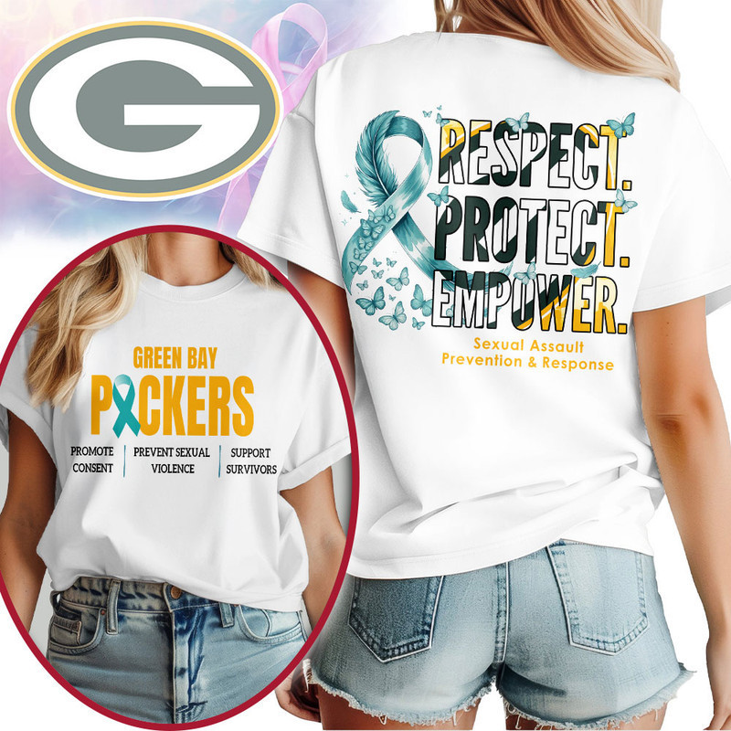Green Bay Packers | Premium NFL SA Prevention Month 3D Shirt HY