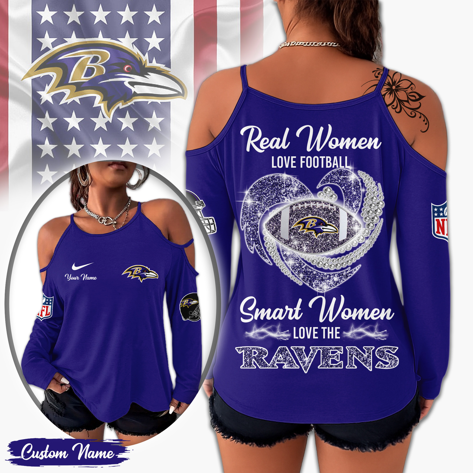 Baltimore Ravens | Premium NFL Lady Tshirt TD