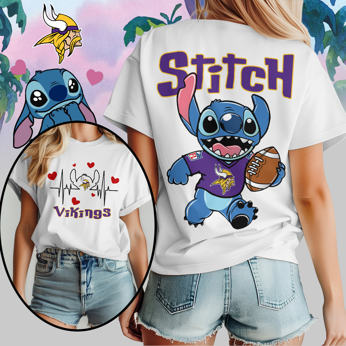 Minnesota Vikings | Premium NFL Stitch Women Shirt TD