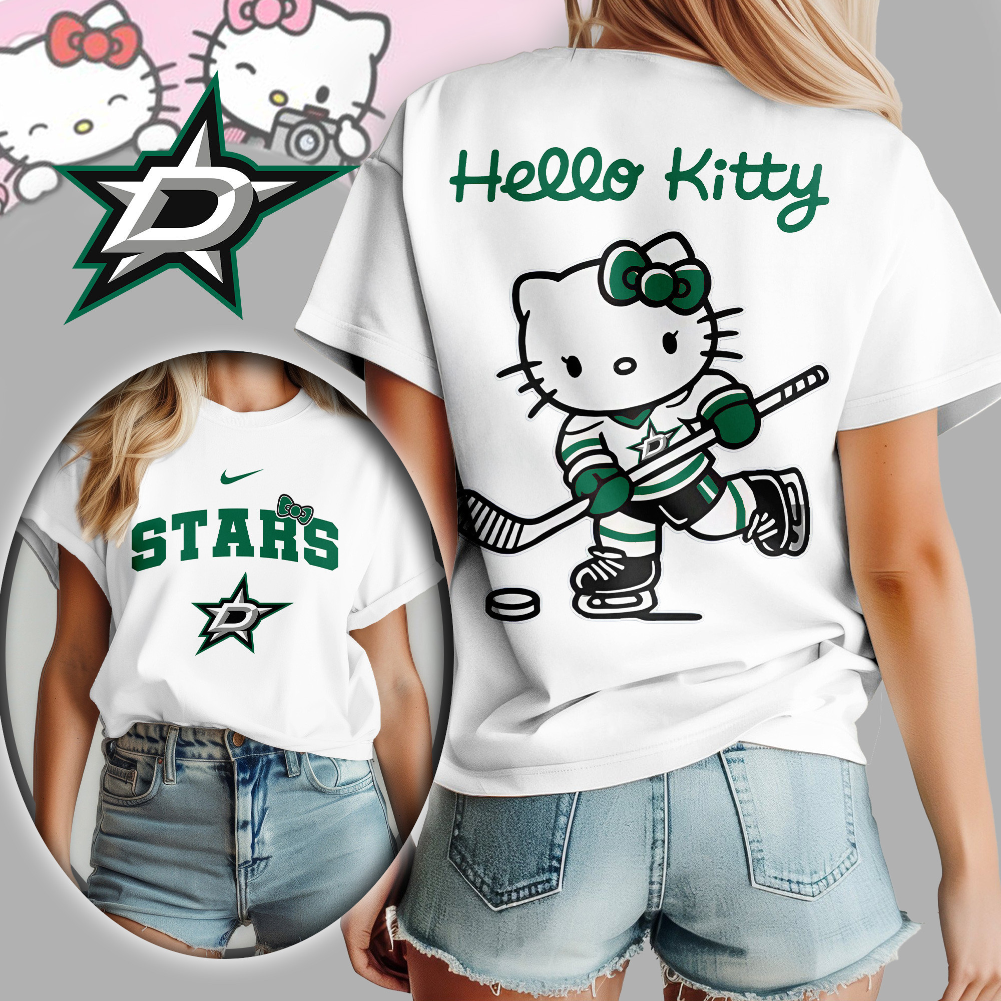 Dallas Stars | Premium NHL Hello Kitty Women's Shirt TD